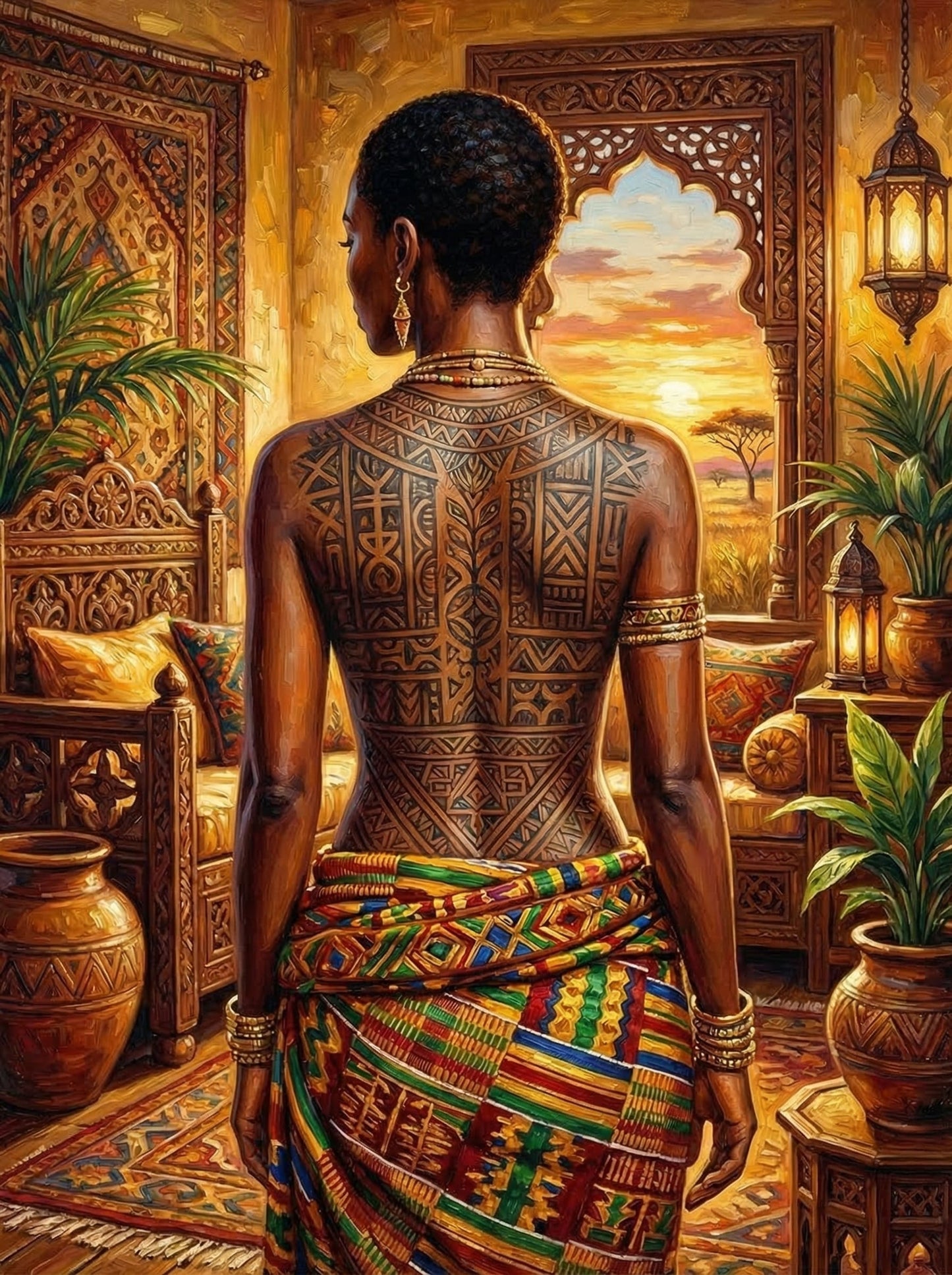 African Geometric Tattoo Savanna (80 Colors)