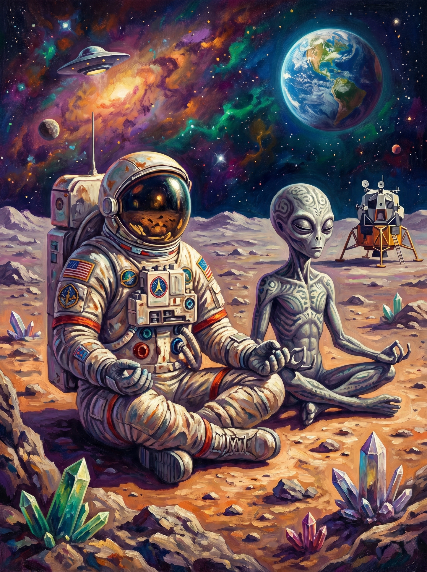 Astronaut And Alien Moon (80 Colors)