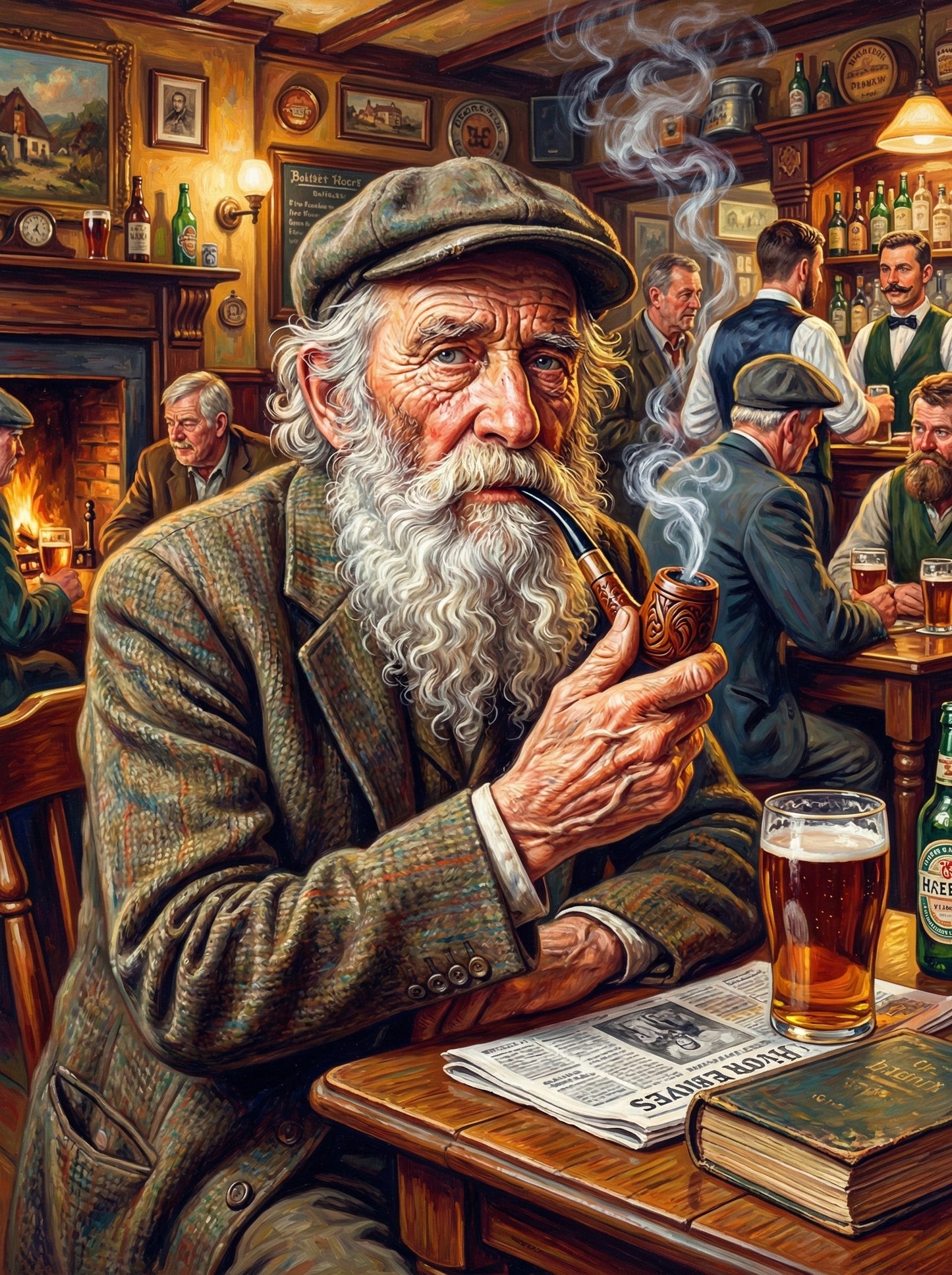 Bearded Gentleman Smoking