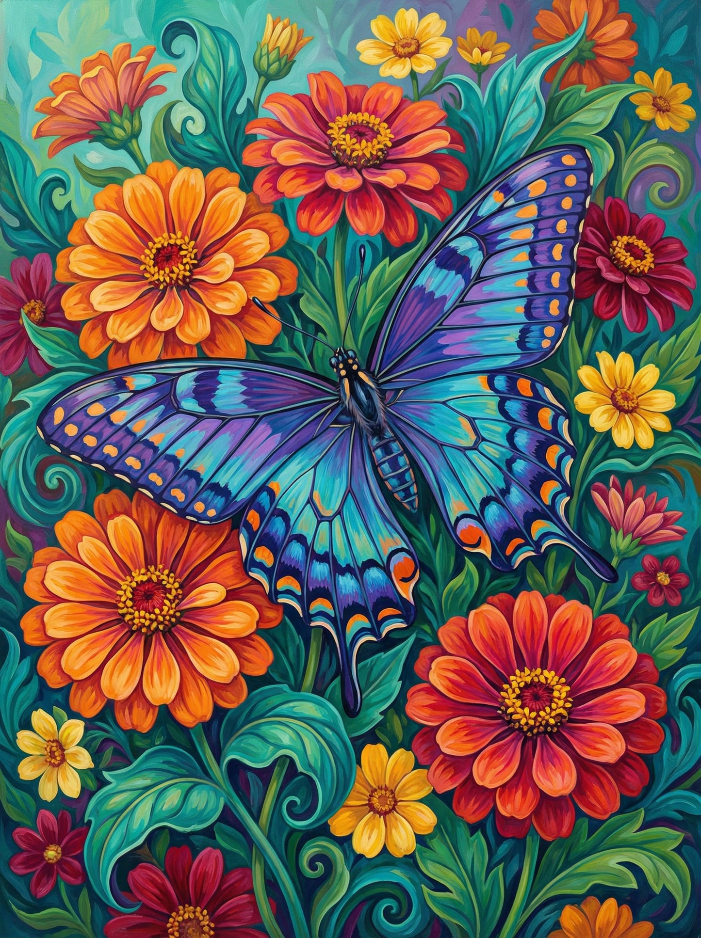 Blue Butterfly Flower Garden (80 Colors)