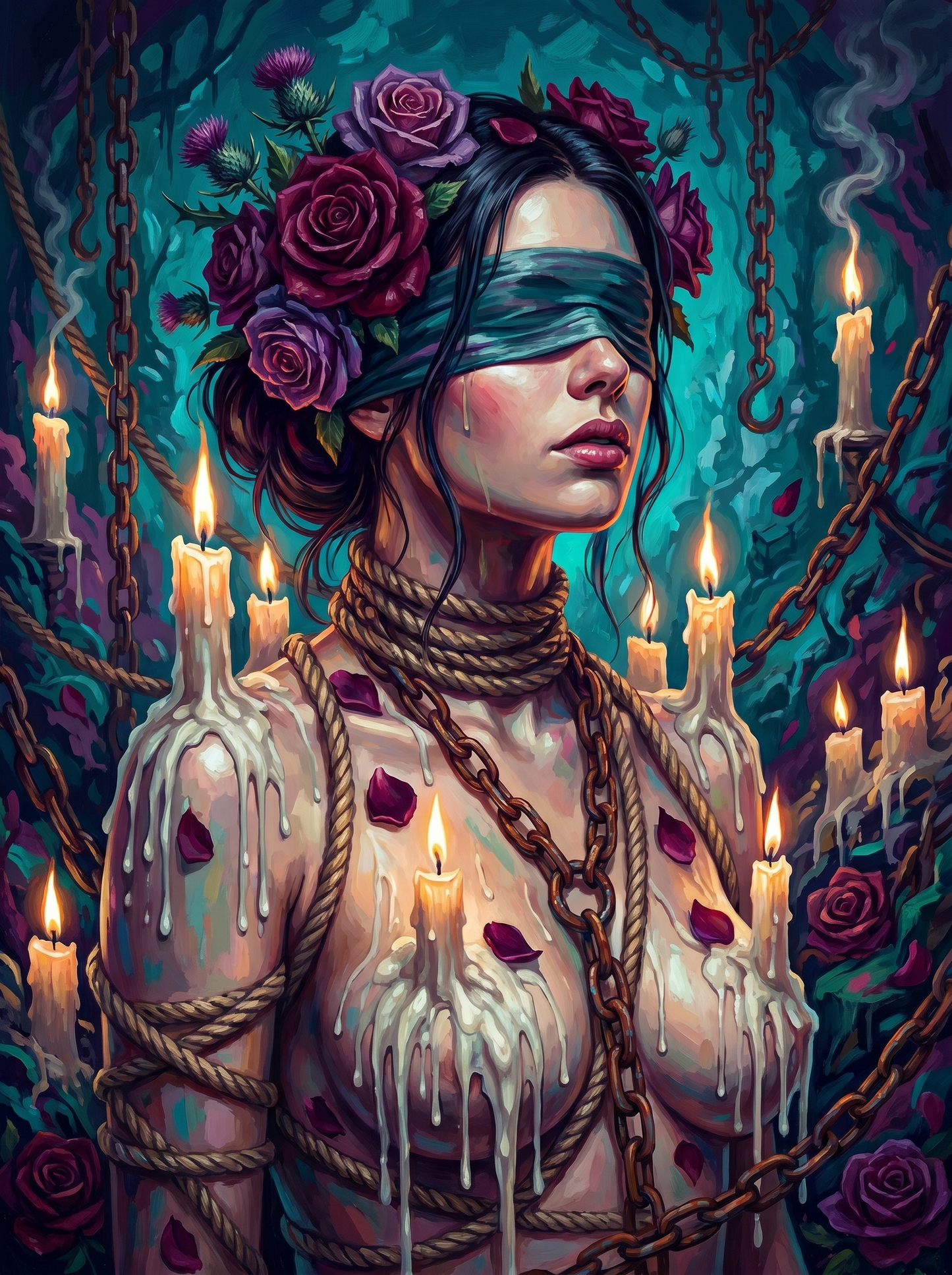 Bound In Teal Roses (120 Colors)