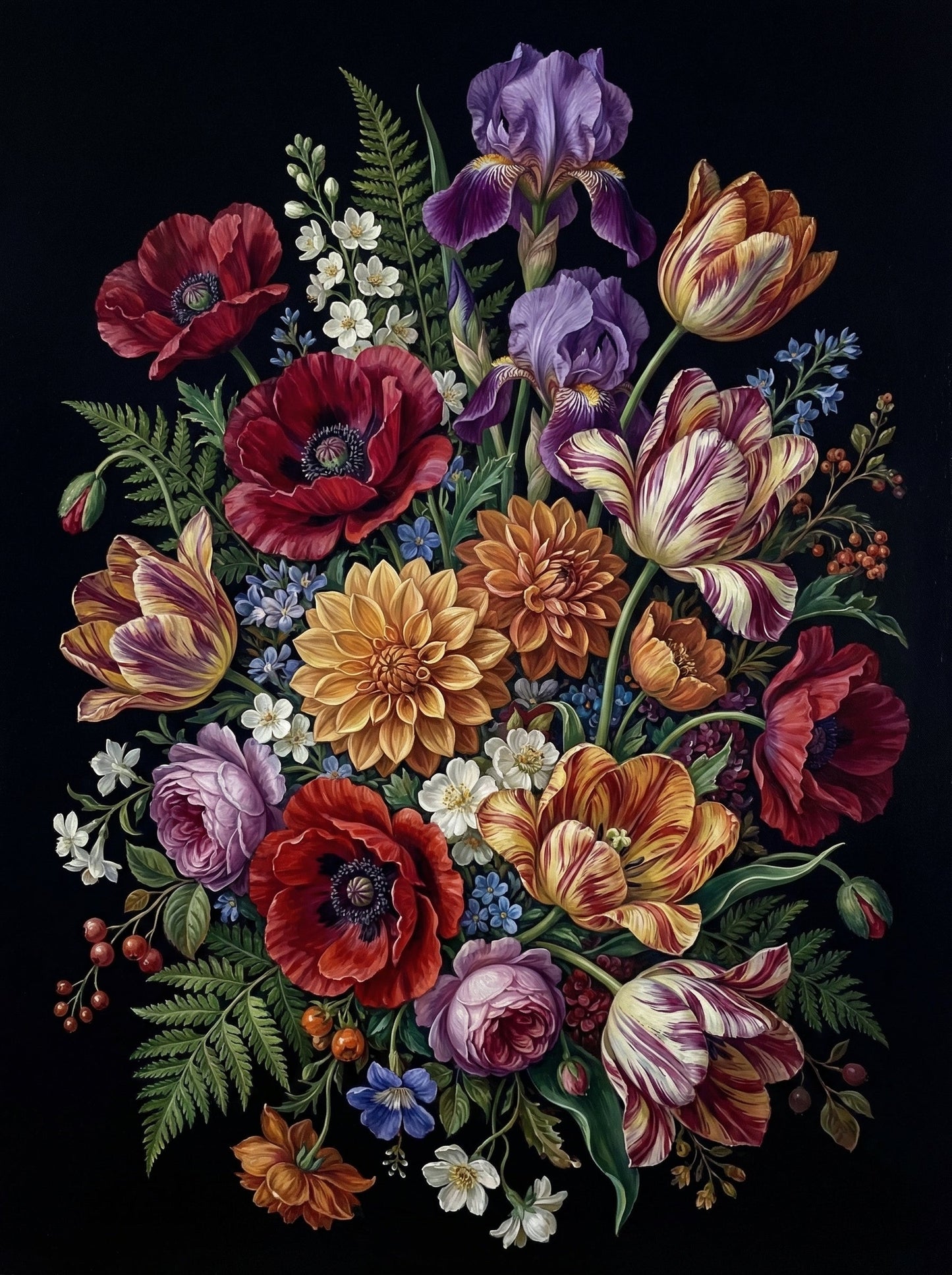 Classic Floral Dark Background