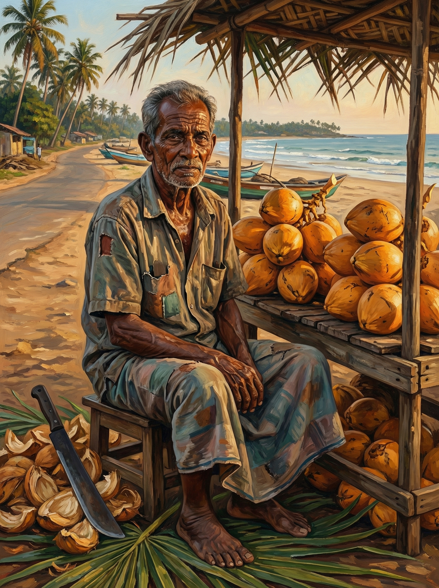 Coconut Seller on the Beach