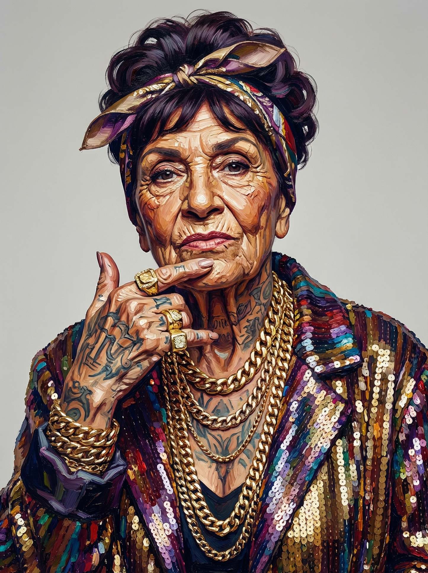 Colorful Headwrap Portrait (120 Colors)