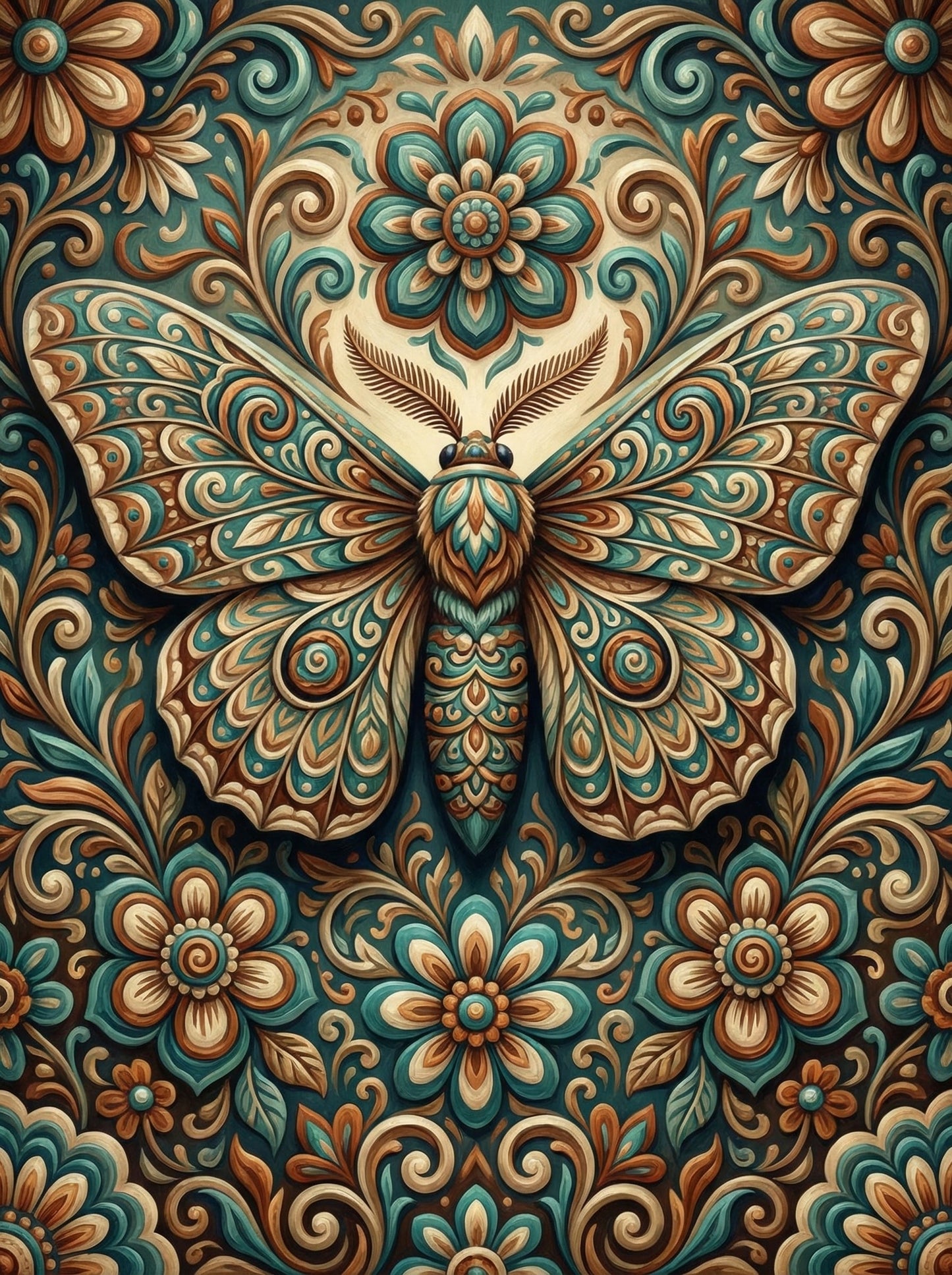 Decorative Moth Medallion (120 Colors)