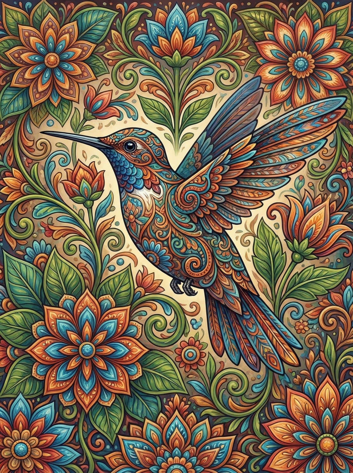Detailed Hummingbird Florals (80 Colors)