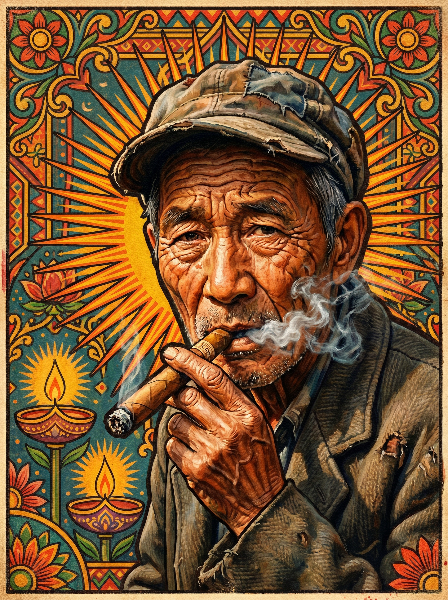 Elderly Pipe Smoker (120 Colors)