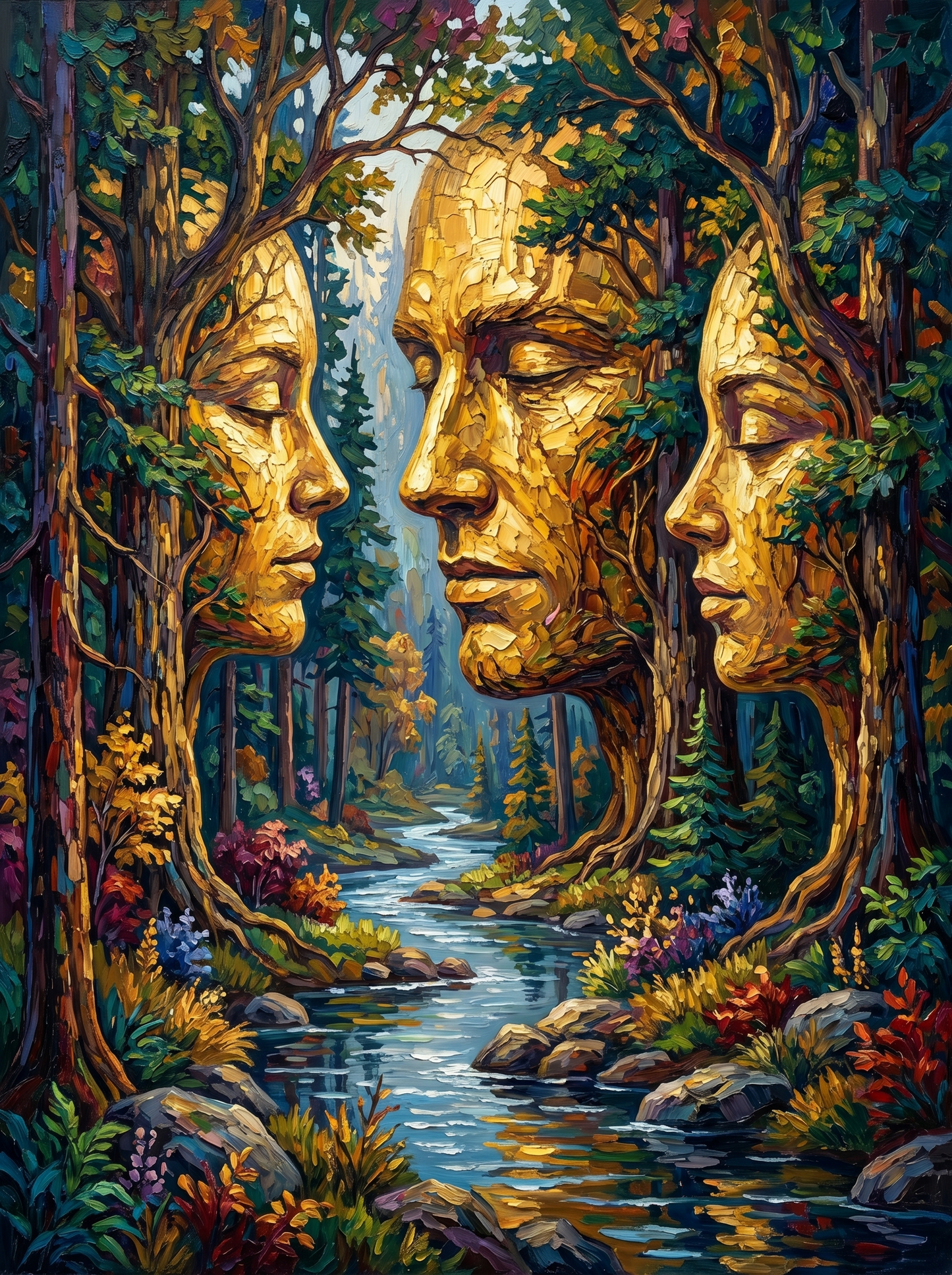 Forest Stream Golden Faces (80 Colors)