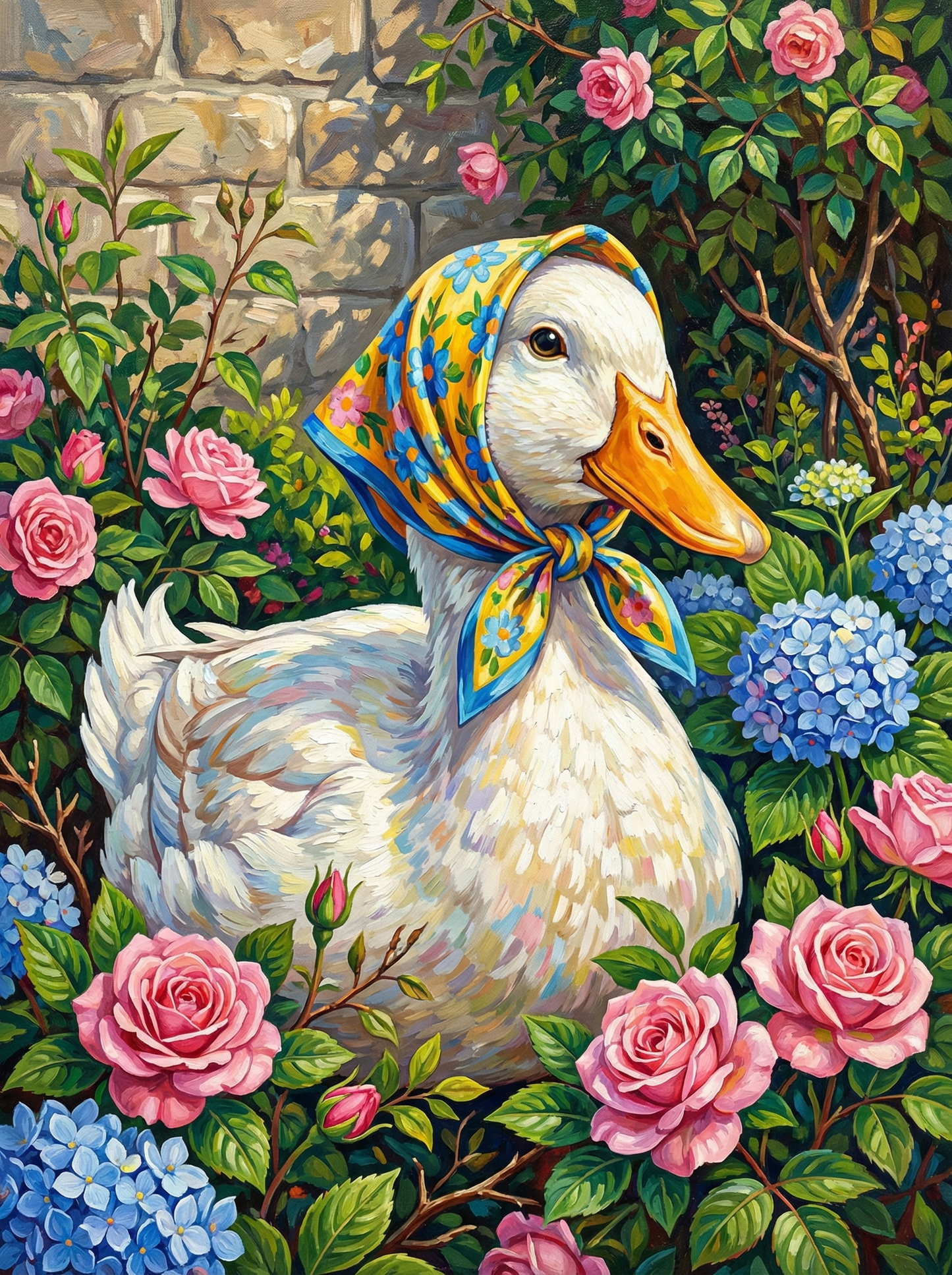 Garden Duck Floral Beauty