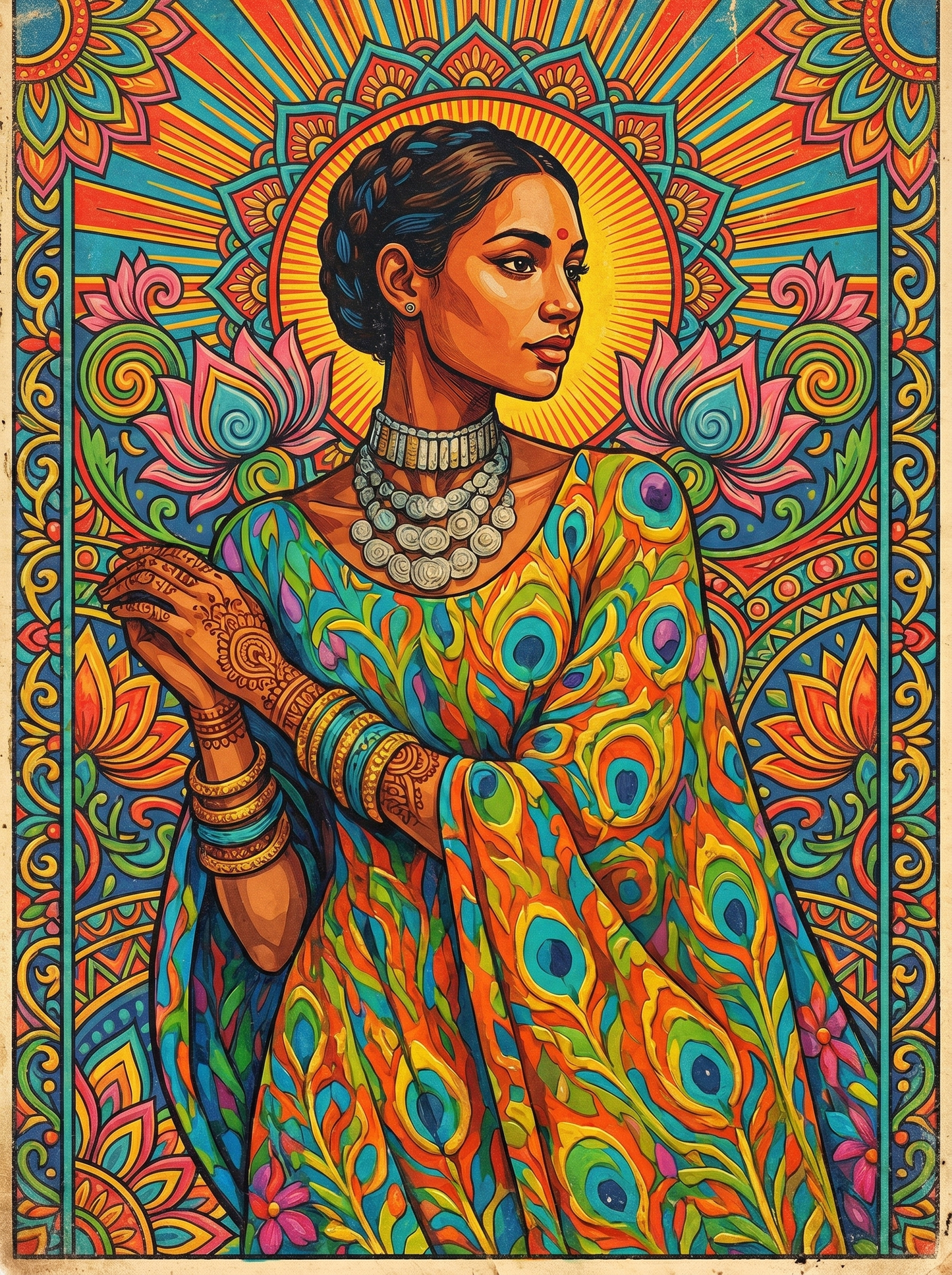 Green Sari Woman (80 Colors)