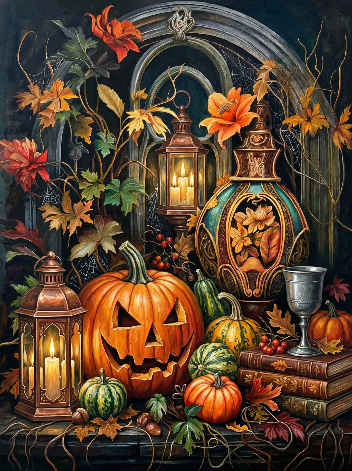 Halloween Potion Pumpkin Scene (80 Colors)