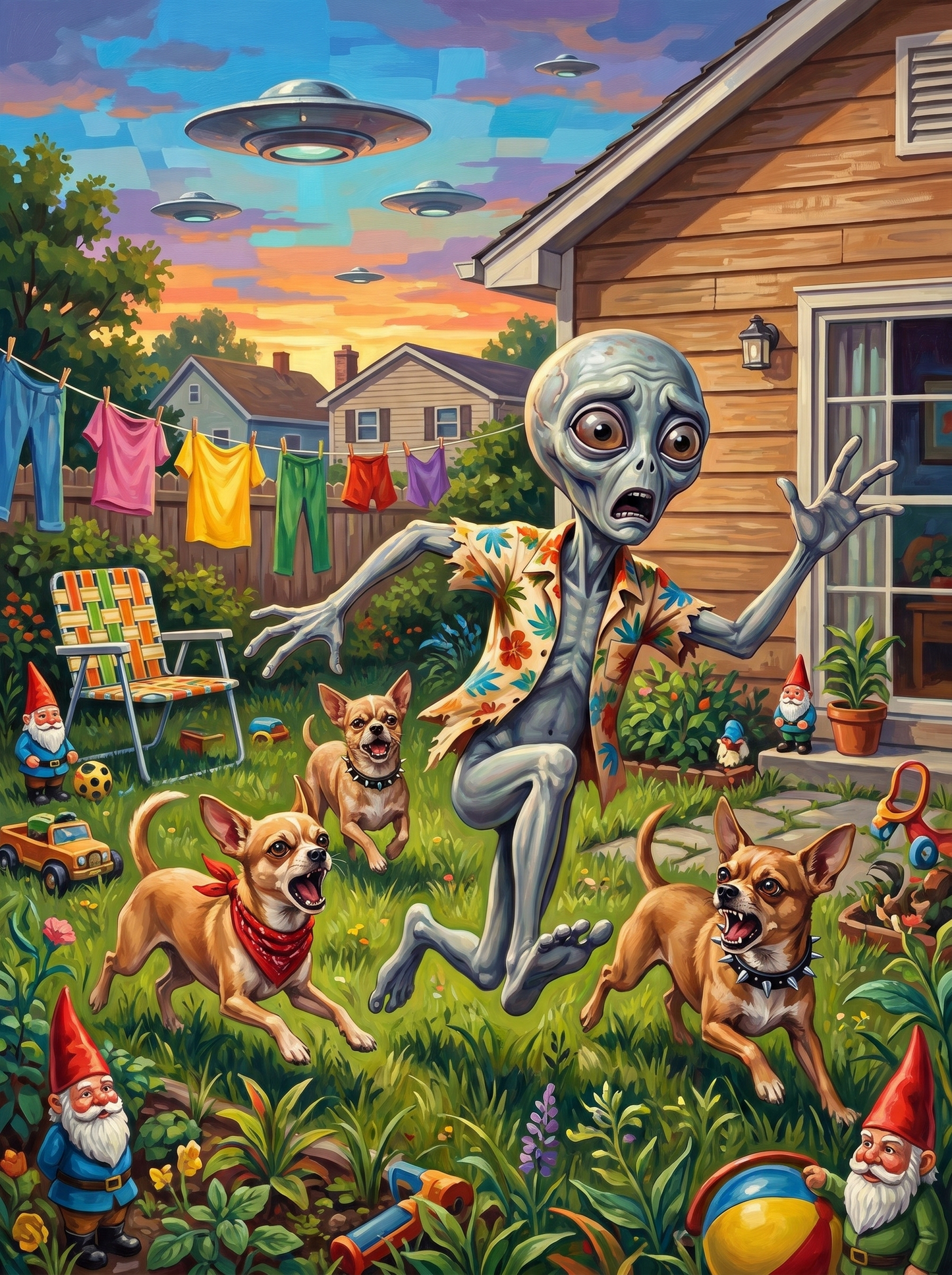 Hawaiian Alien Chihuahuas (120 Colors)