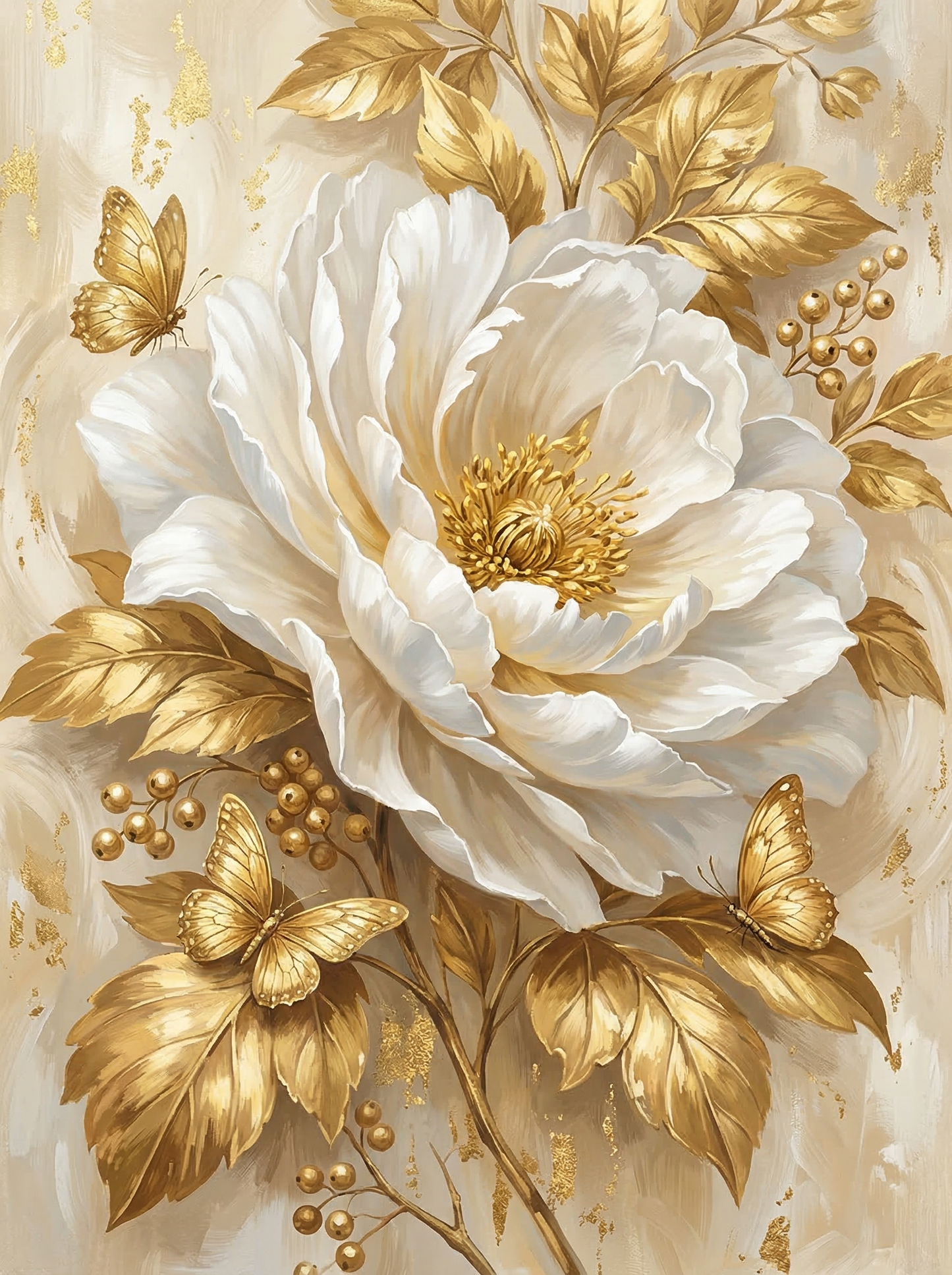 Golden Peony Elegance