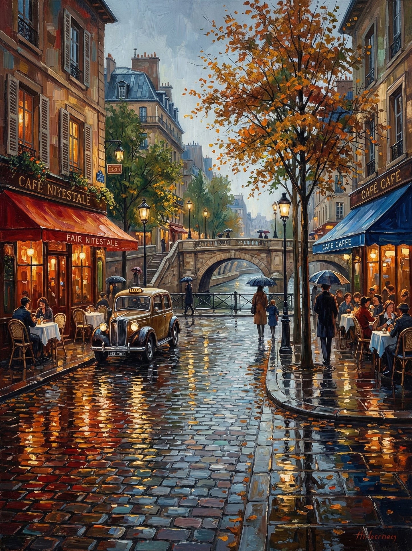 Paris Rain Cafe Street Glow (80 Colors)