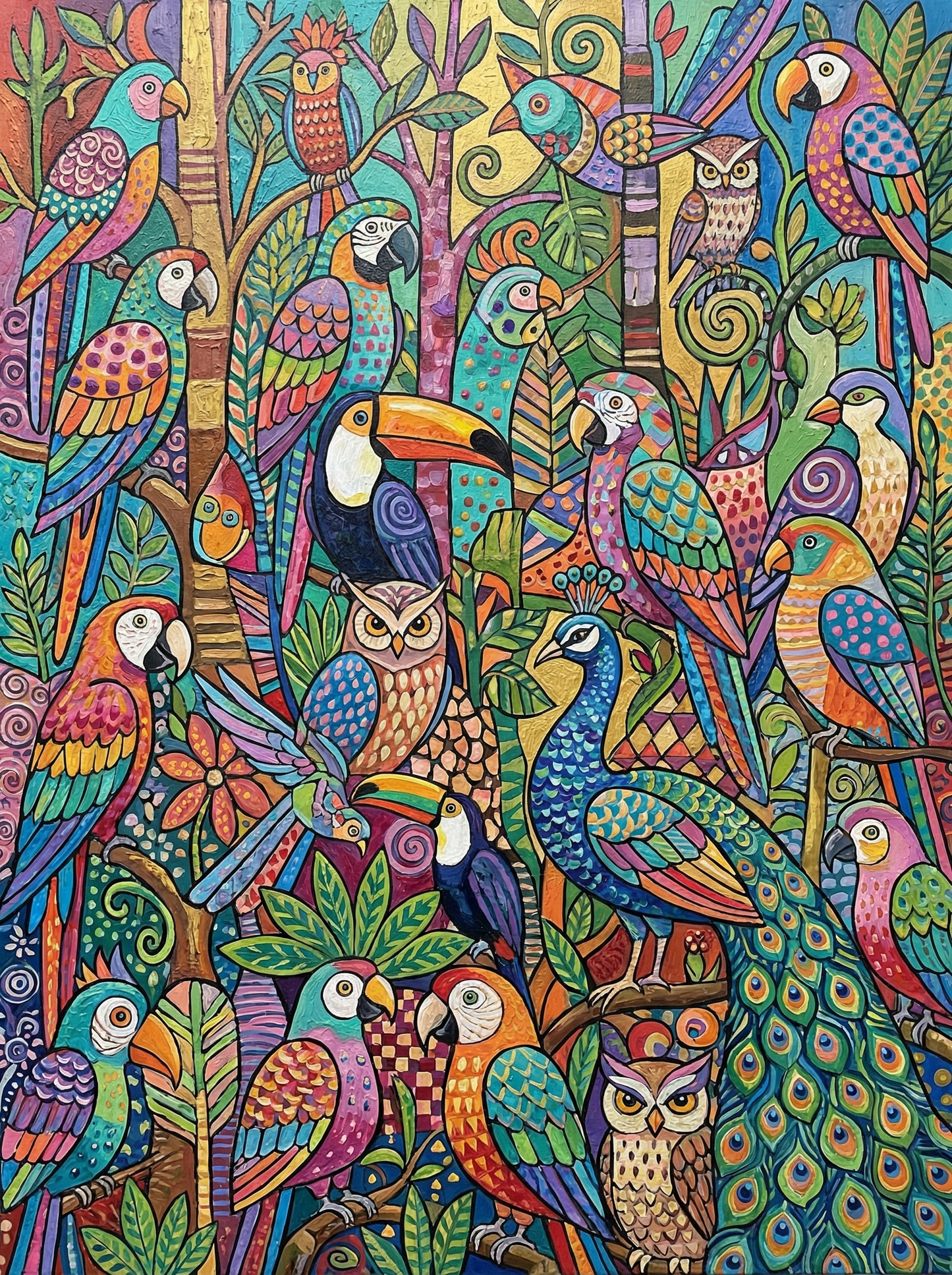 Tropical Bird Mosaic