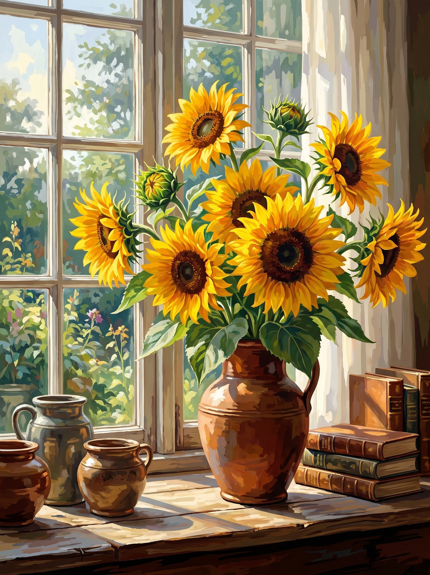 Sunlit Sunflower Study