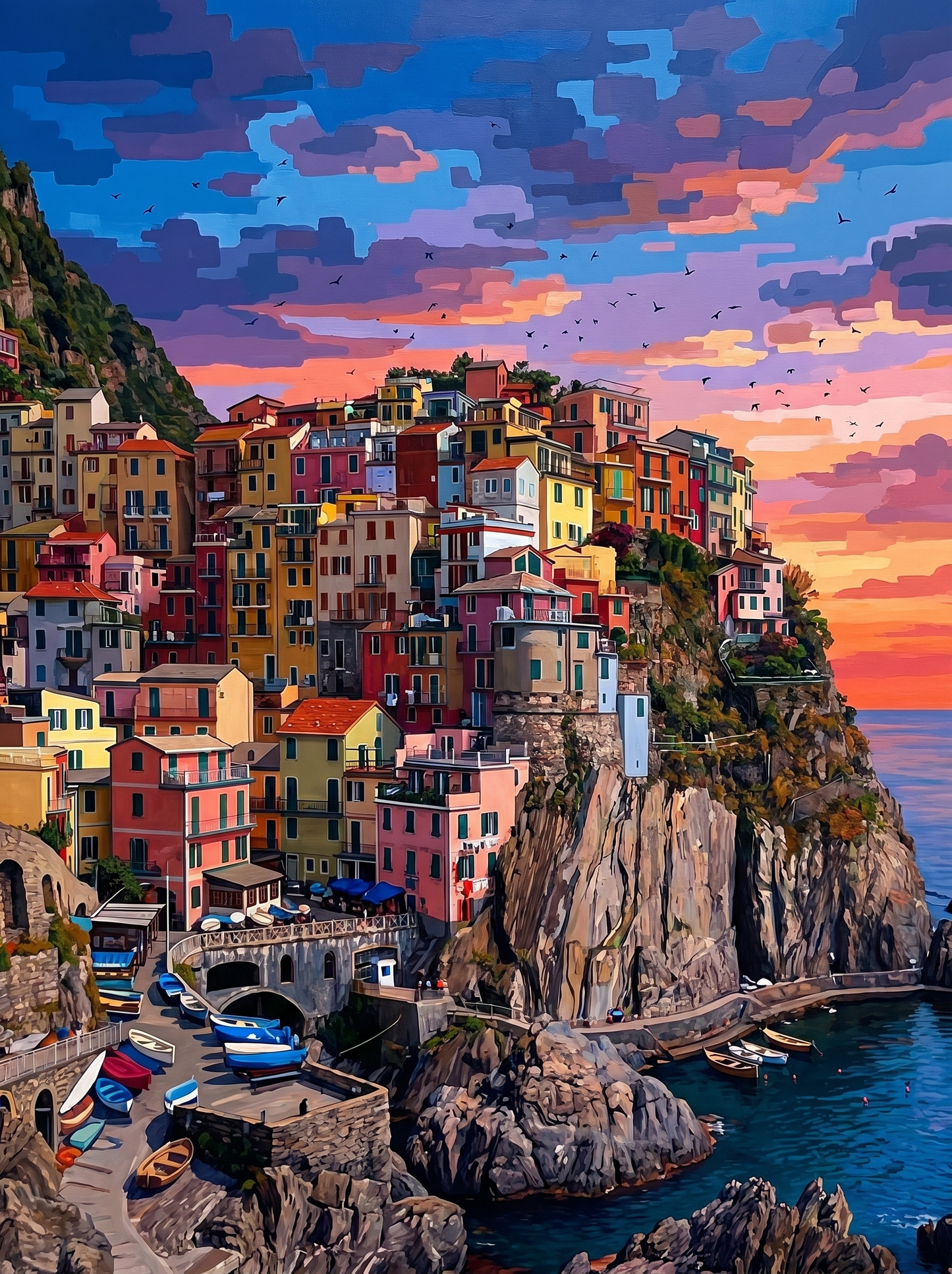 Cliffside Coastal Village Glow
