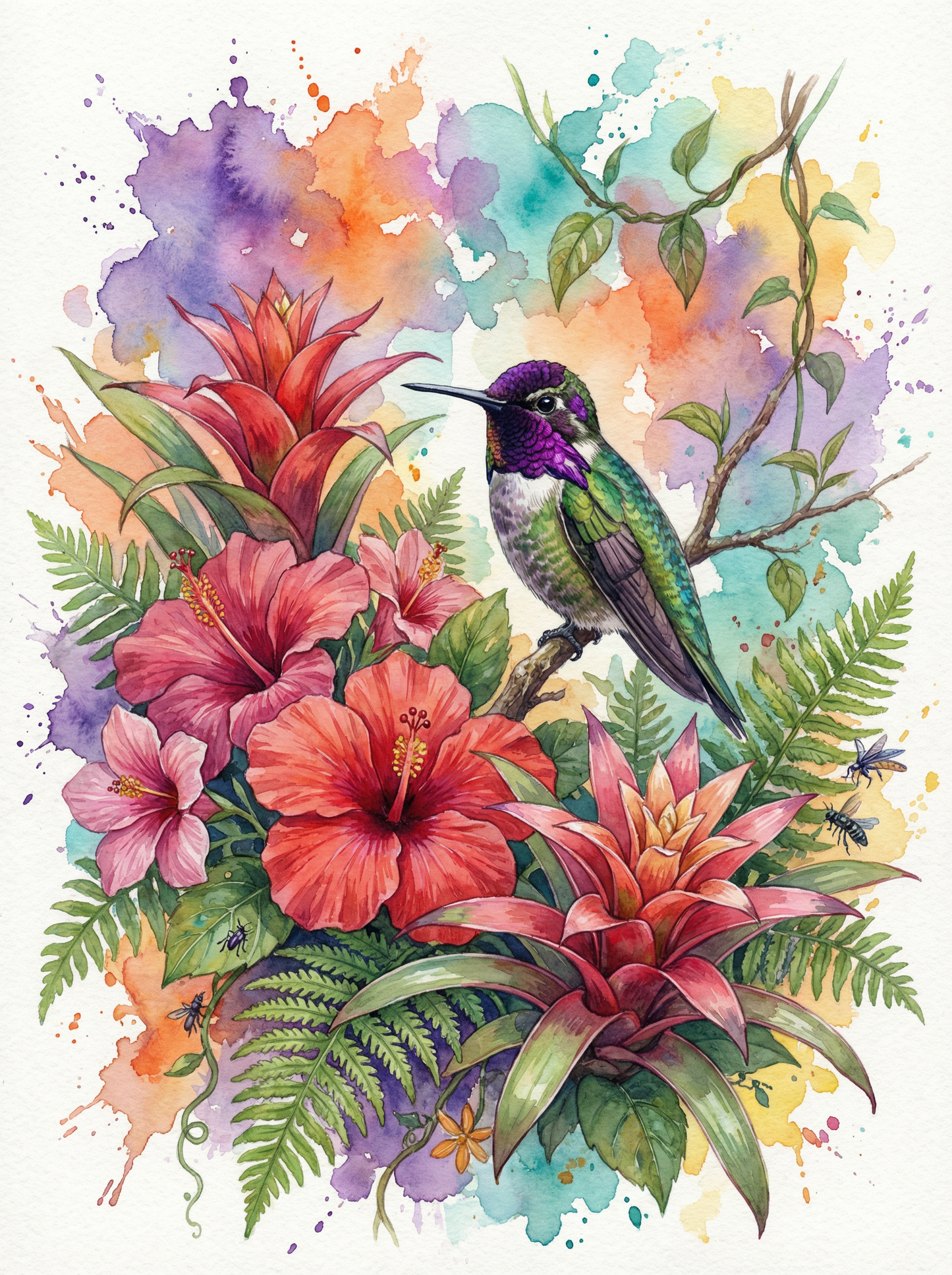 Hummingbird Tropical Blossoms (80 Colors)