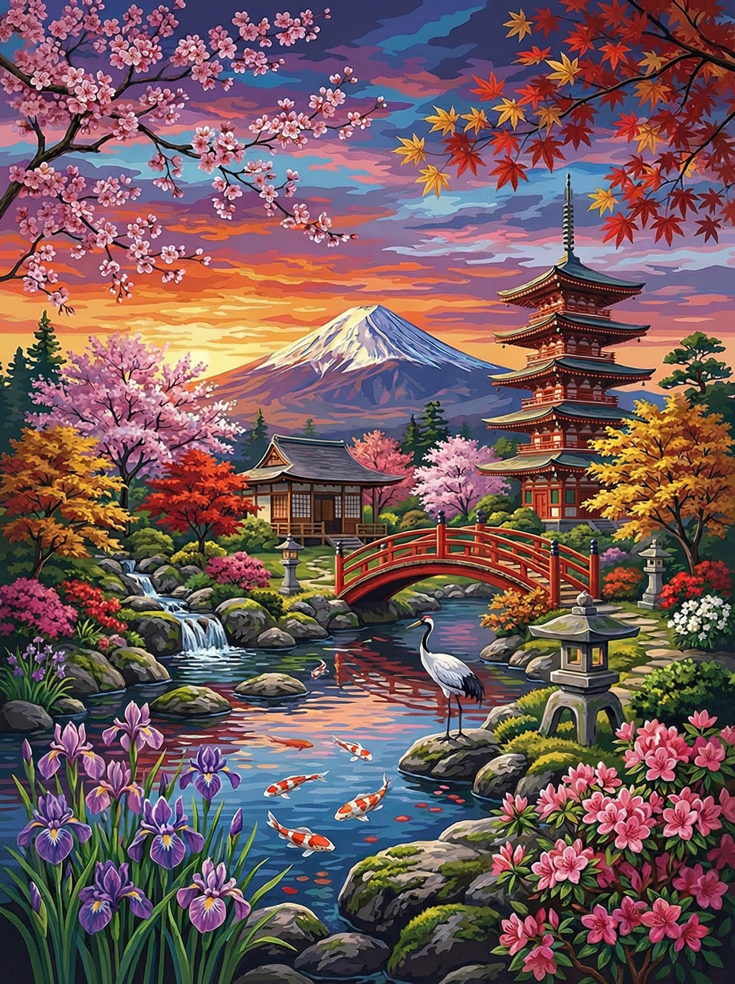 Japanese Garden Mount Fuji Pagoda (80 Colors)