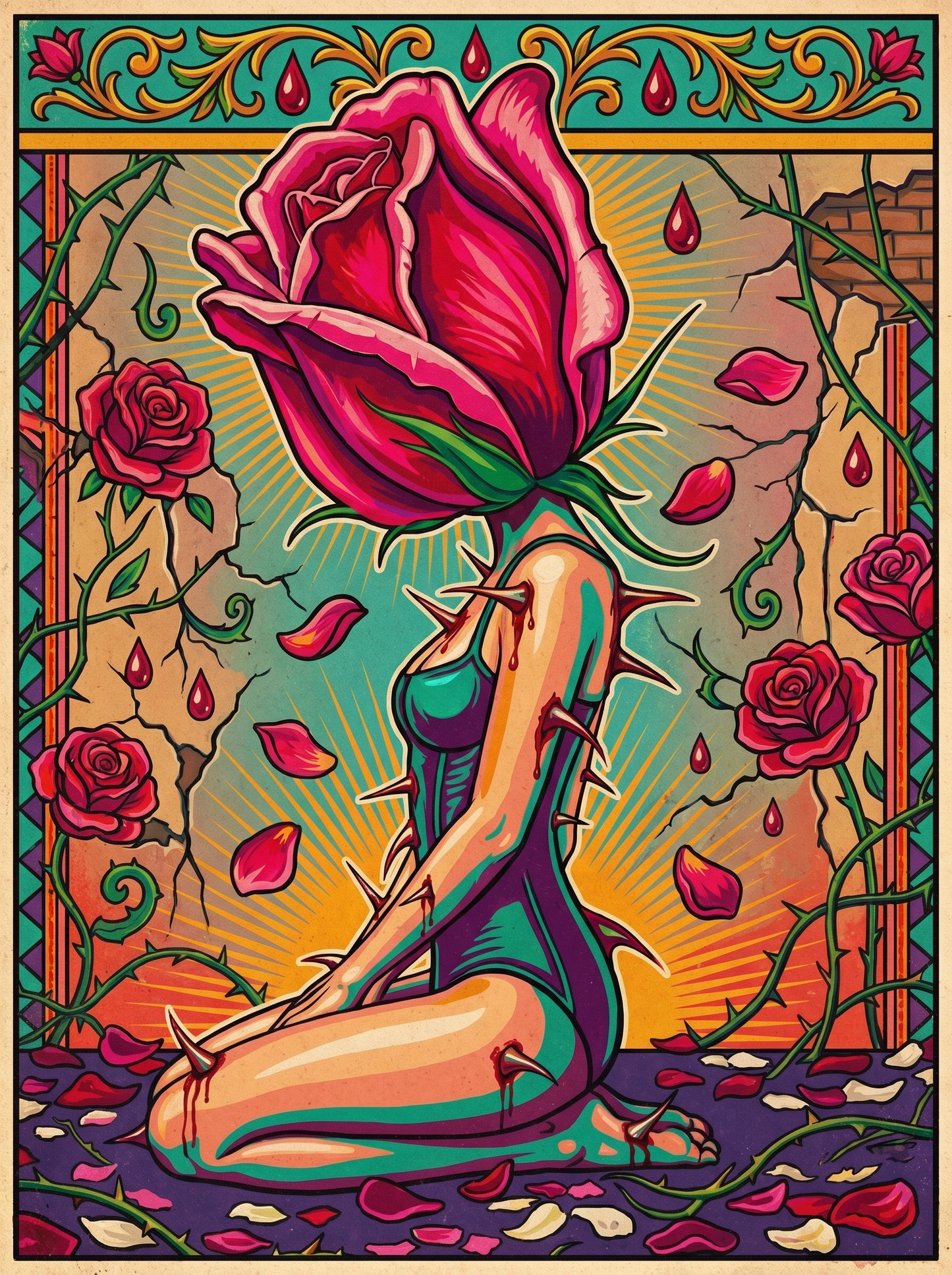 Kneeling Rose Figure (80 Colors)