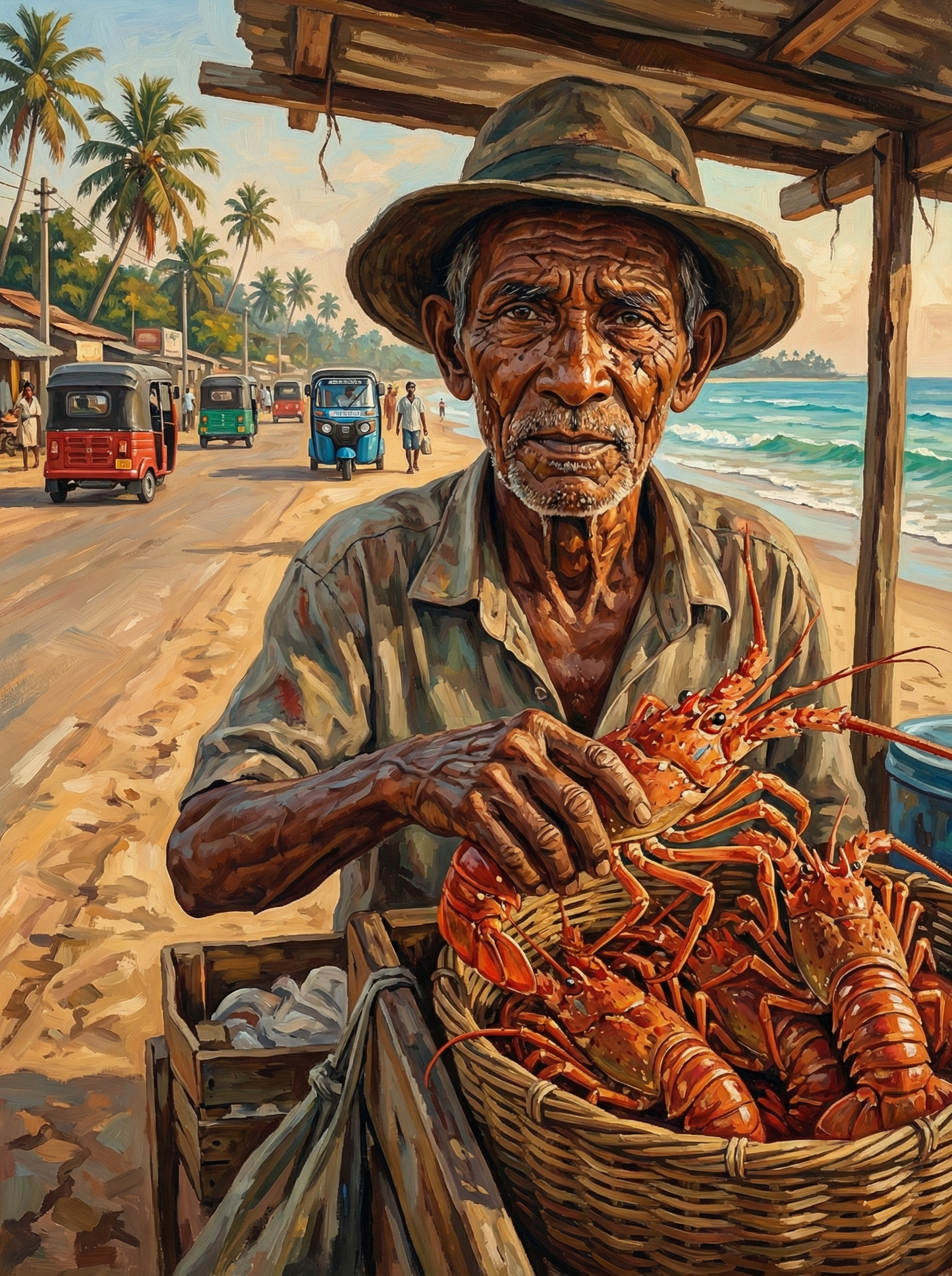 Lobster Catch at Shore