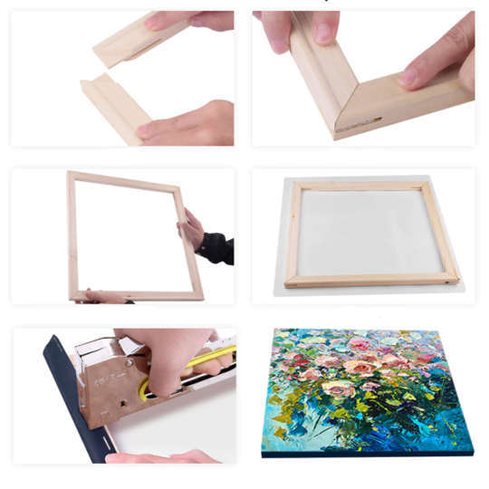 Set of 6 Wooden Frames for Mini Paintings | 6" x 8"