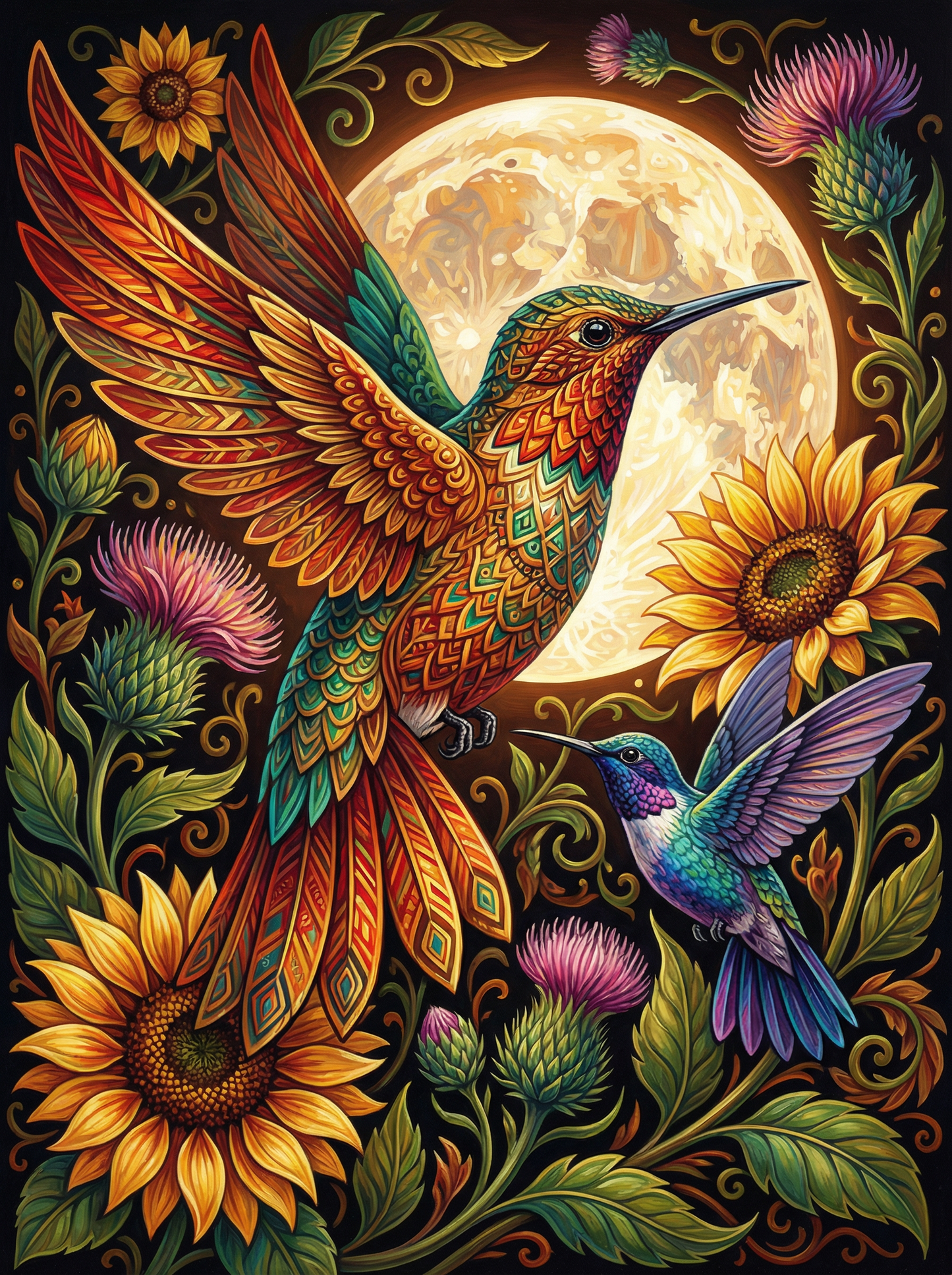 Moonlit Hummingbirds