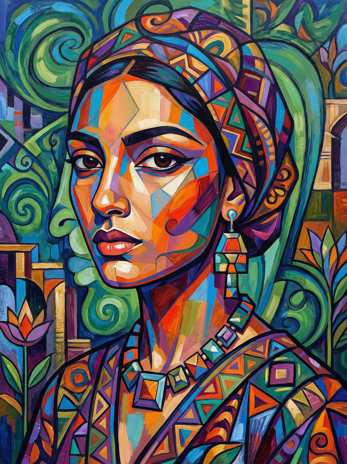 Mosaic Ethnic Woman (80 Colors)