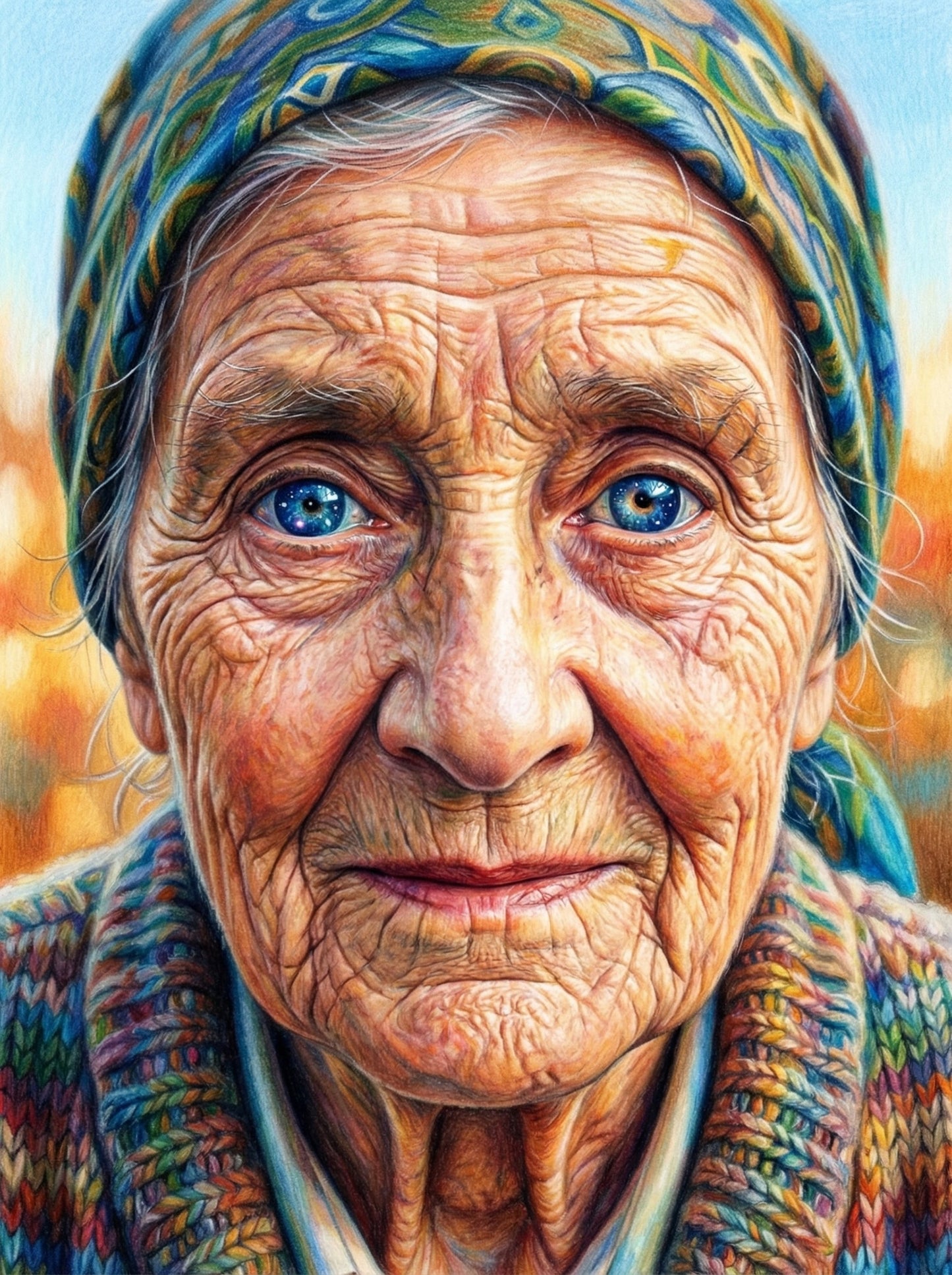Mosaic Wisdom Portrait (120 Colors)