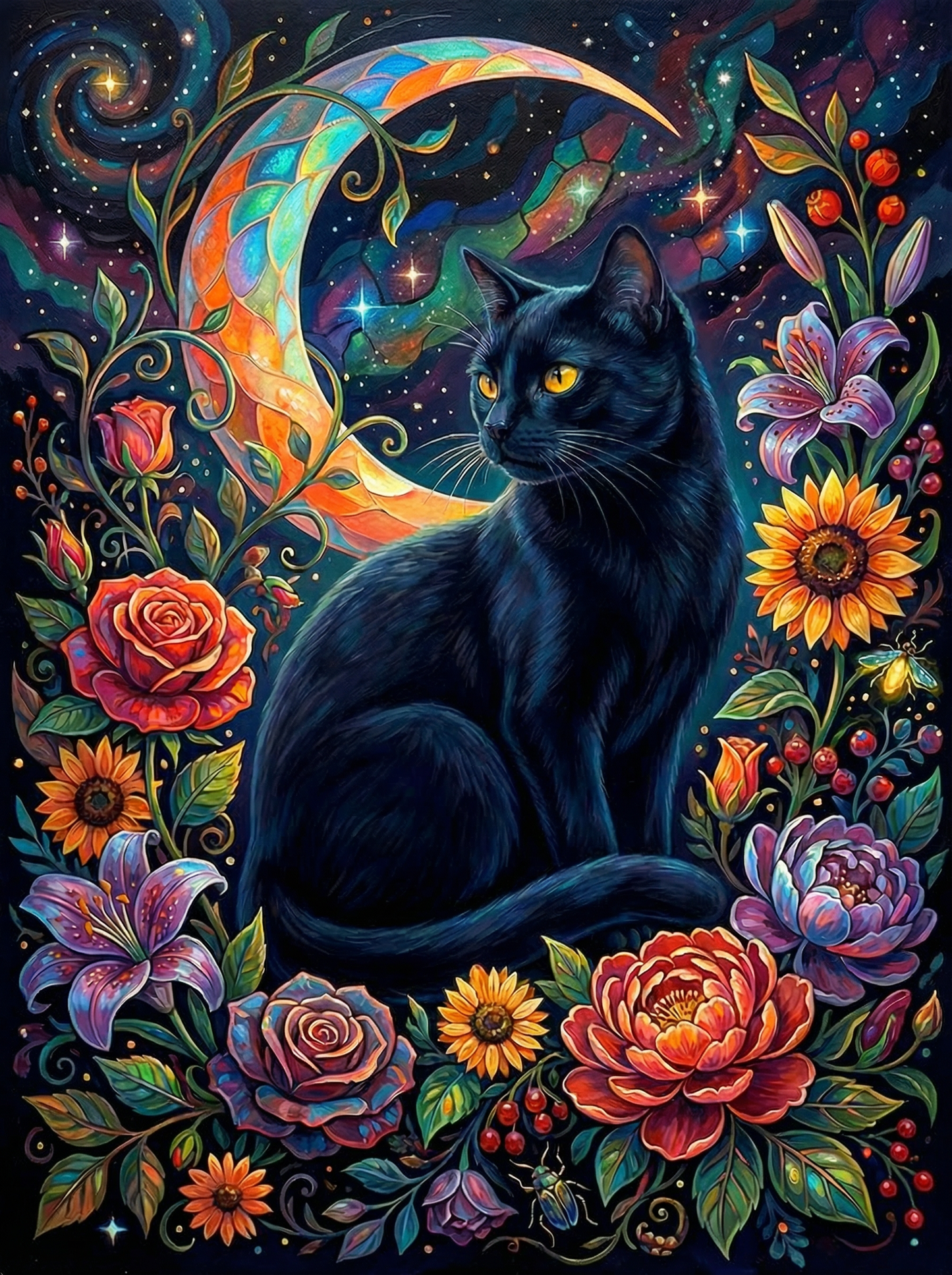Mystical Black Cat Moon