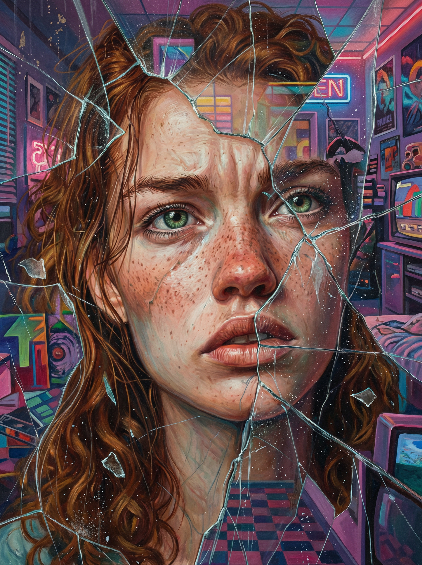 Neon Cyberpunk Woman (80 Colors)