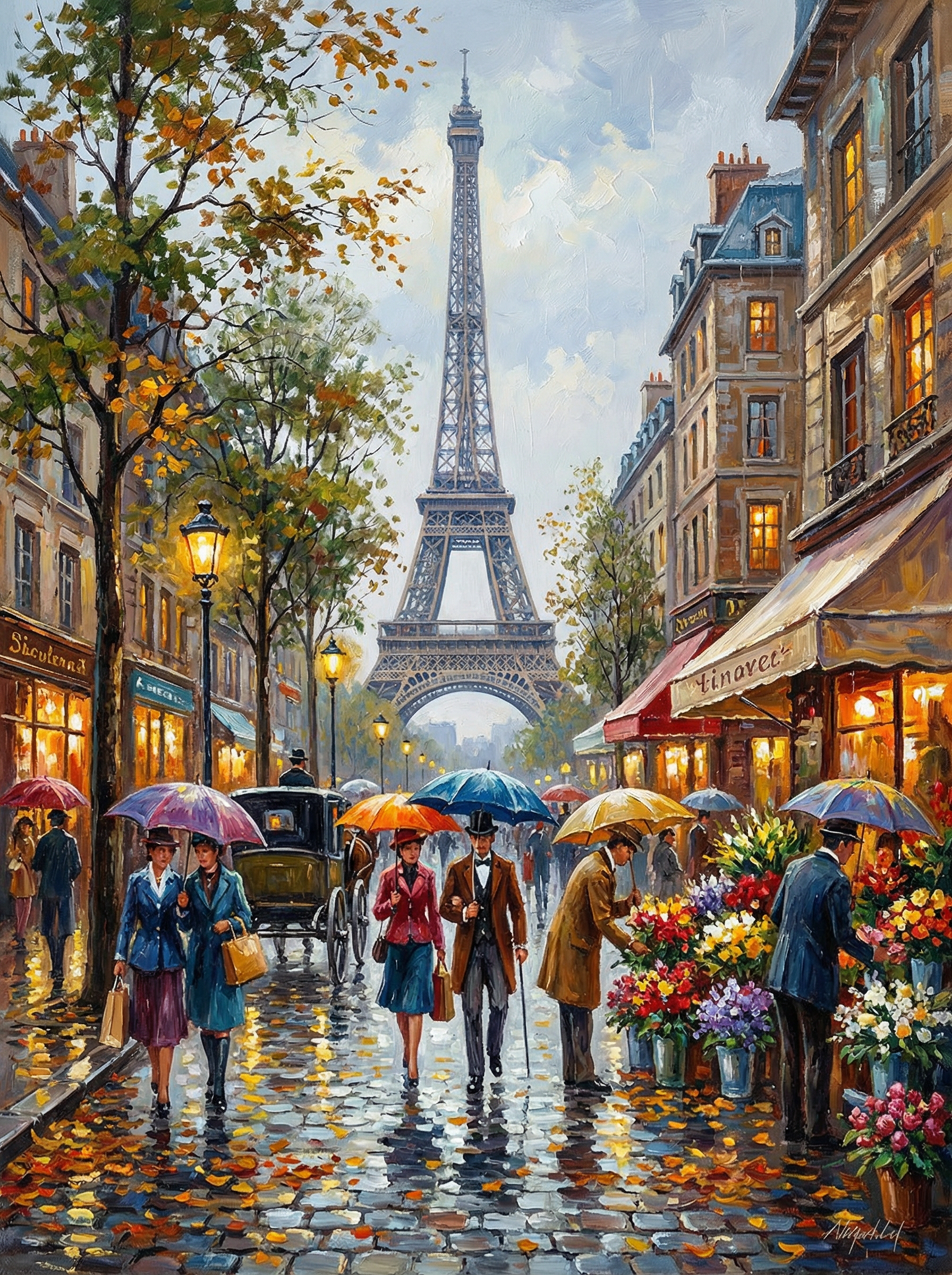 Paris Rainy Day Street (80 Colors)