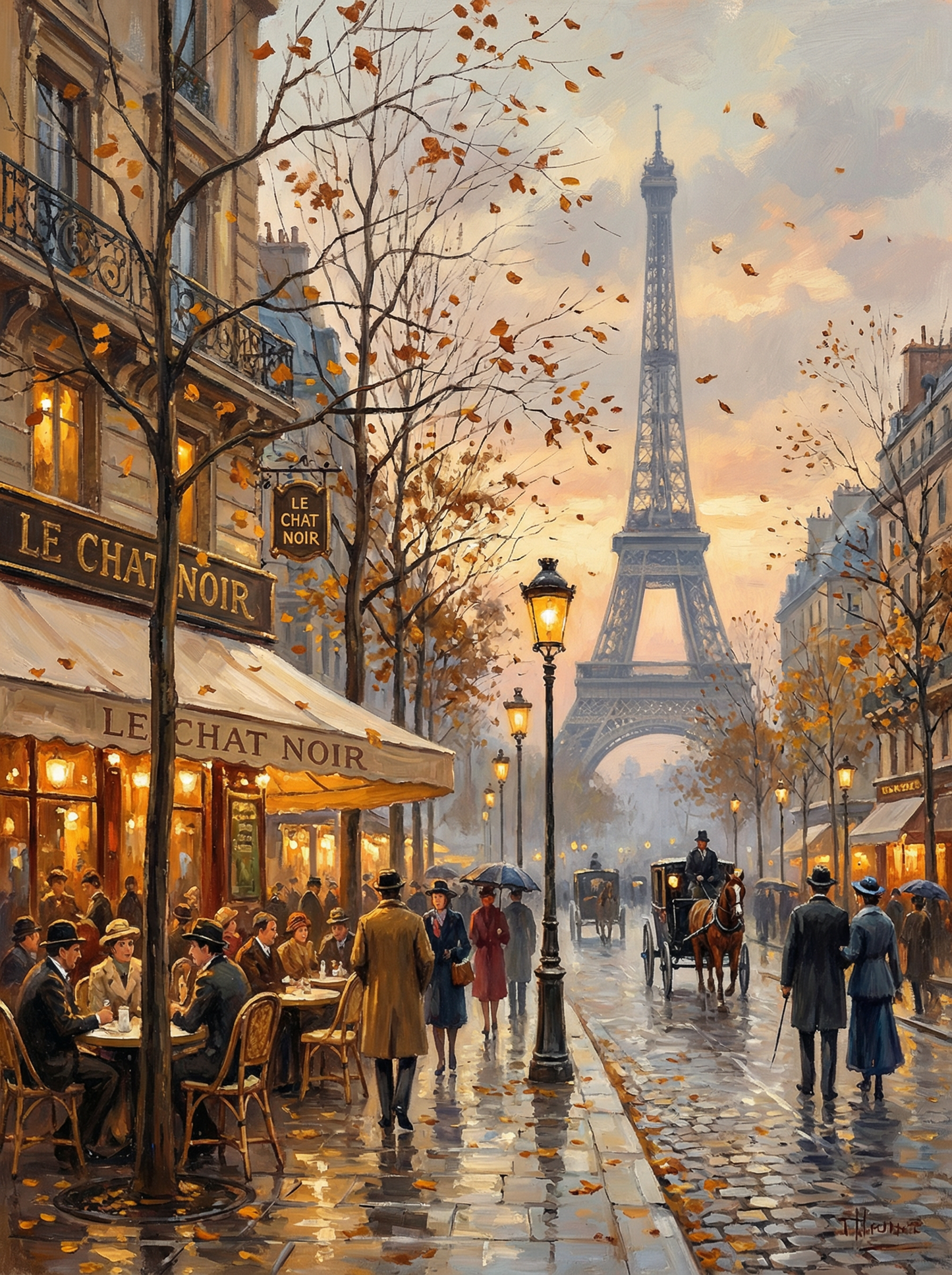 Autumn Café in Paris