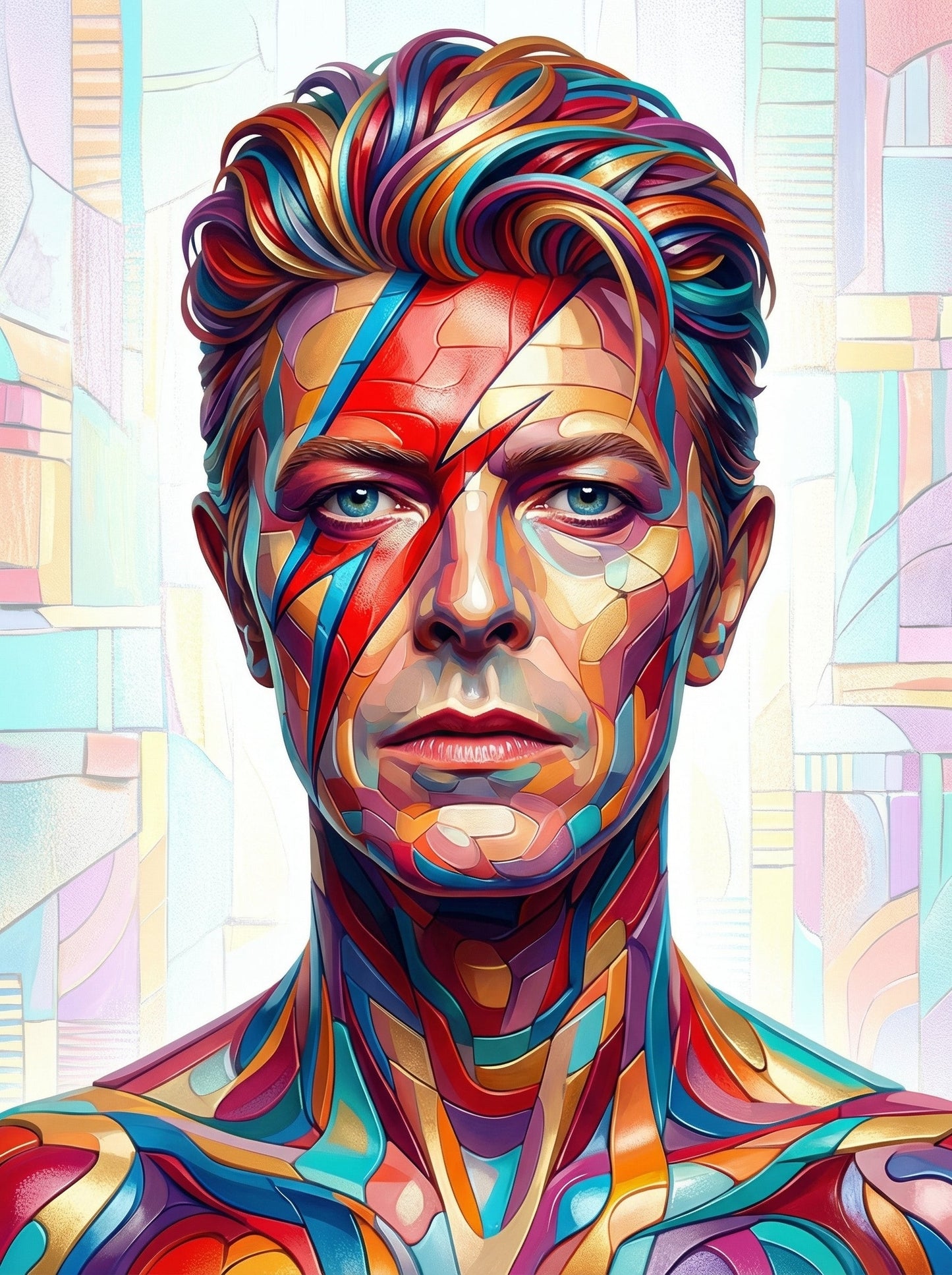 Pastel Geometric Portrait (80 Colors)