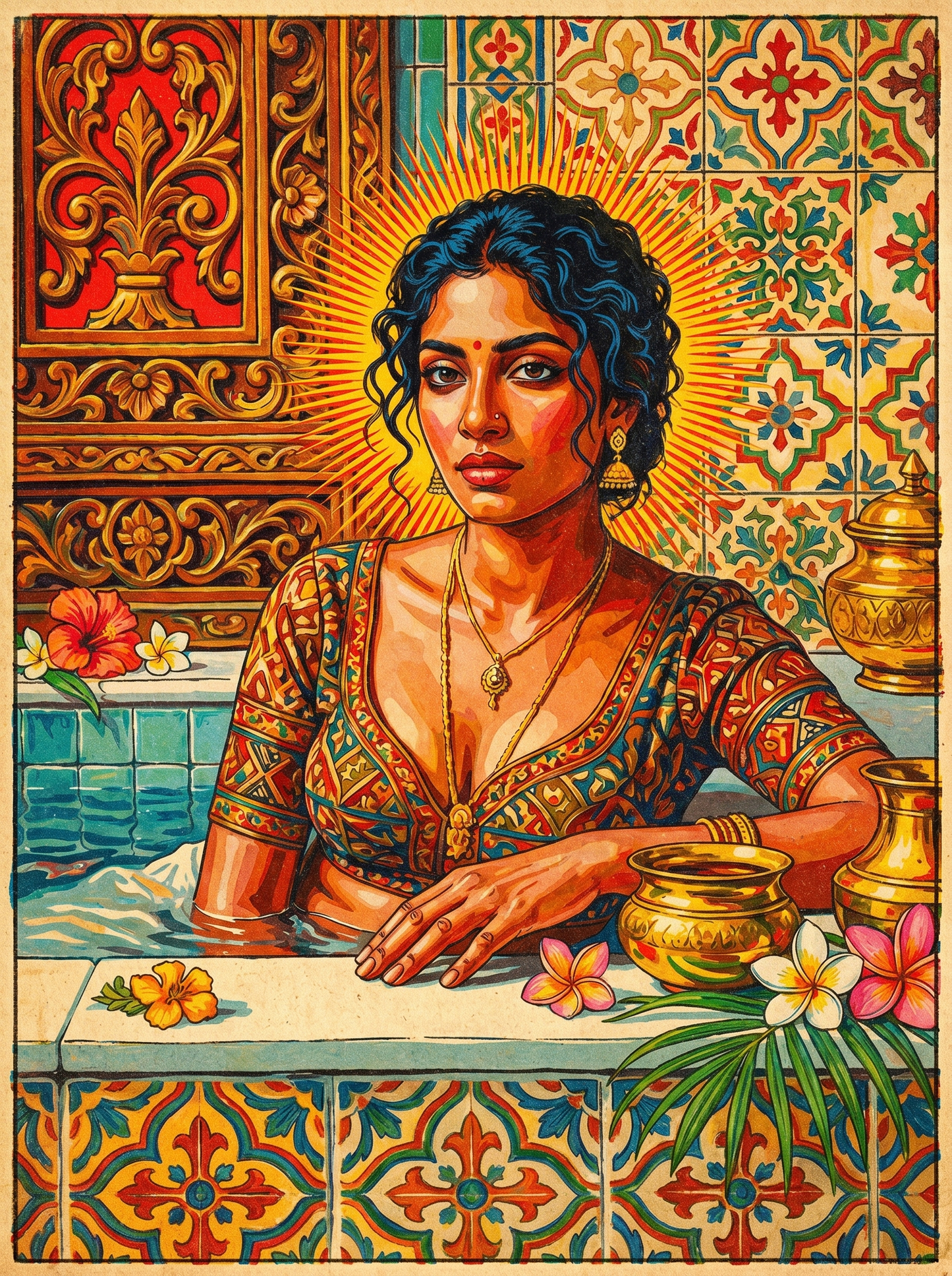 Pensive Indian Woman (120 Colors)