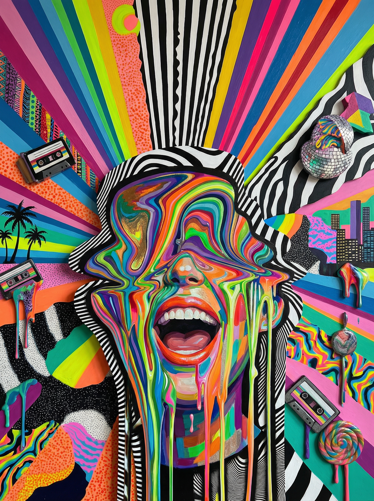 Psychedelic Woman Face (80 Colors)
