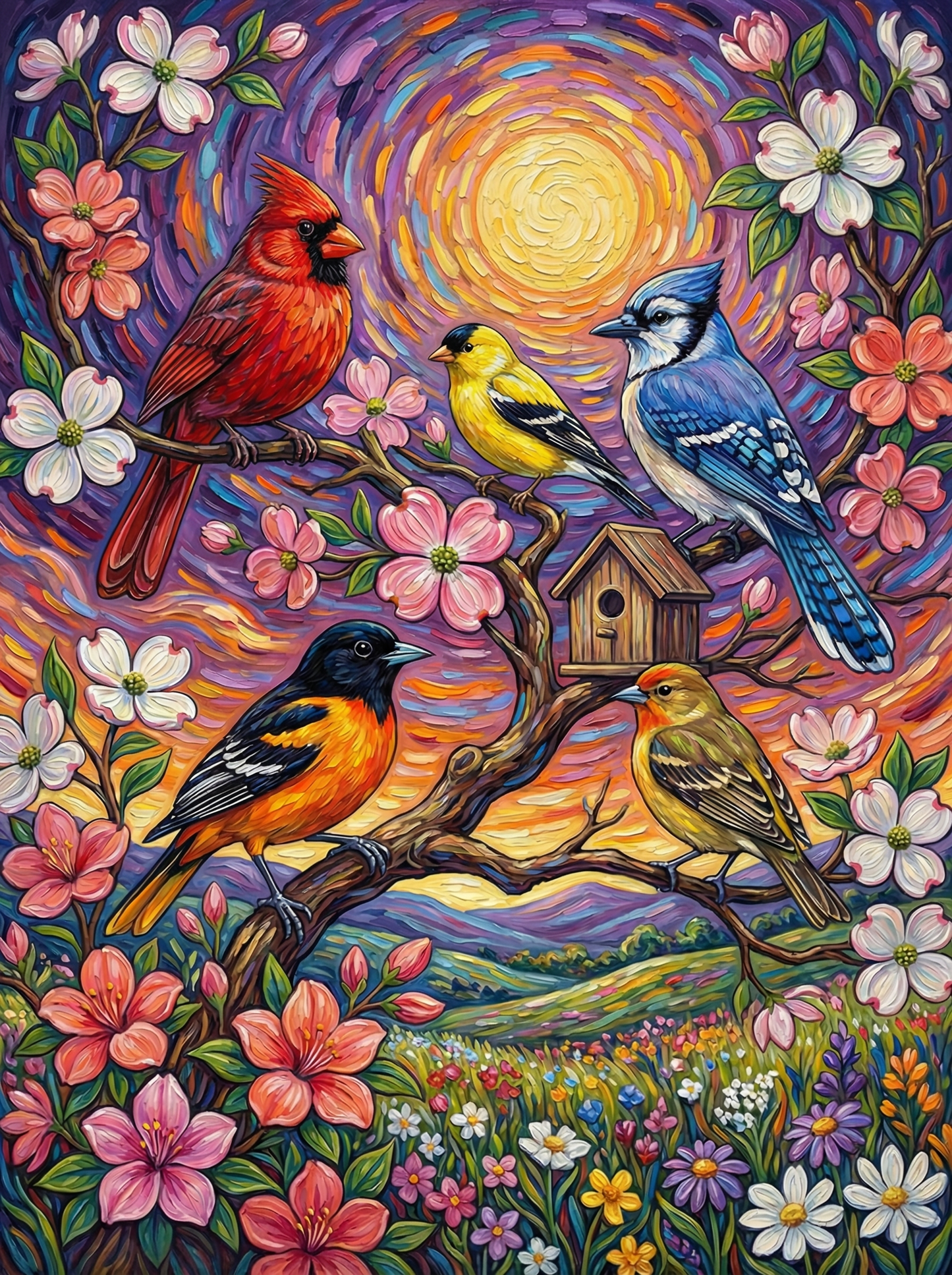 Songbirds And Blossoms (80 Colors)