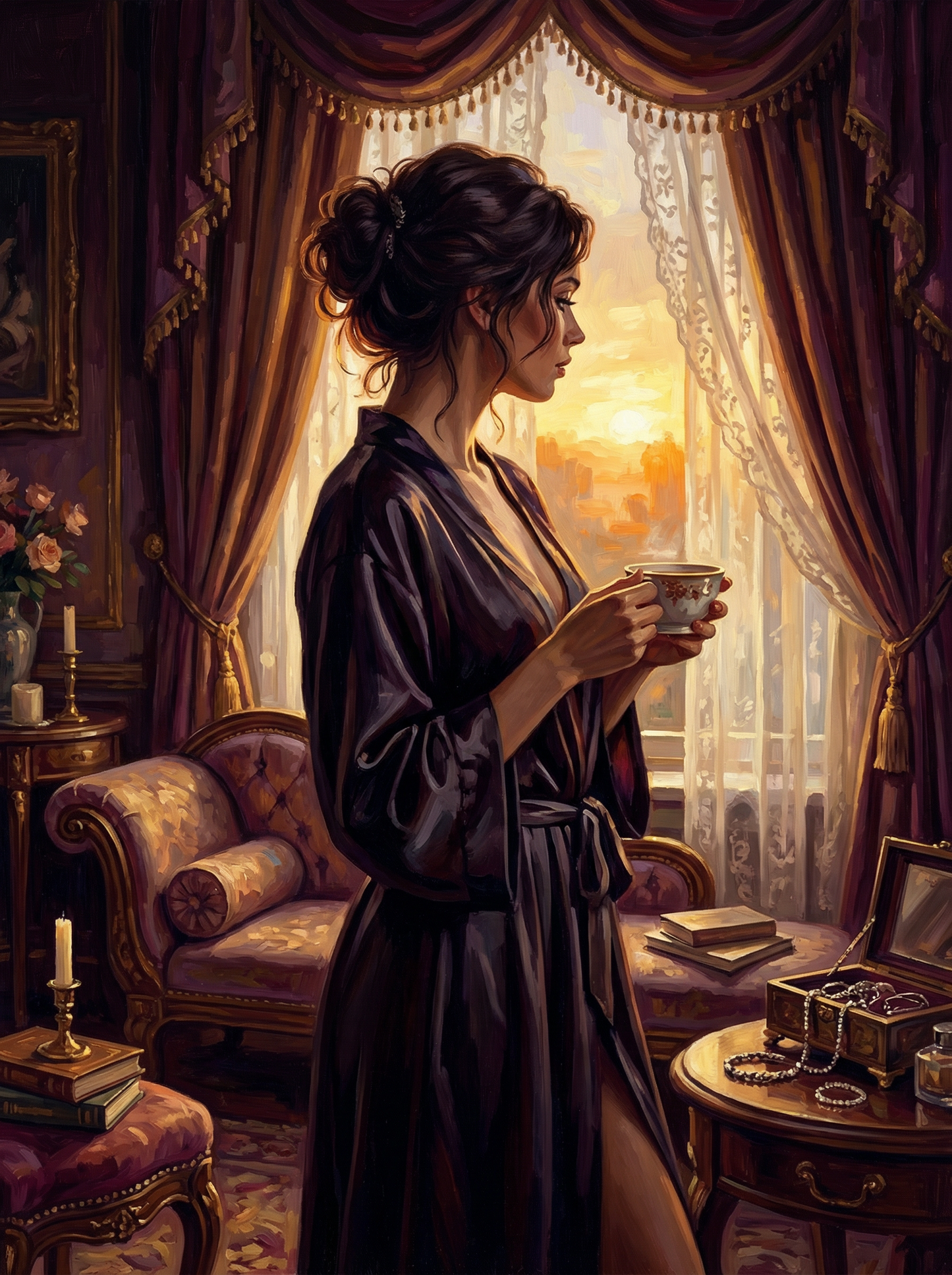 Sunset Tea Moment
