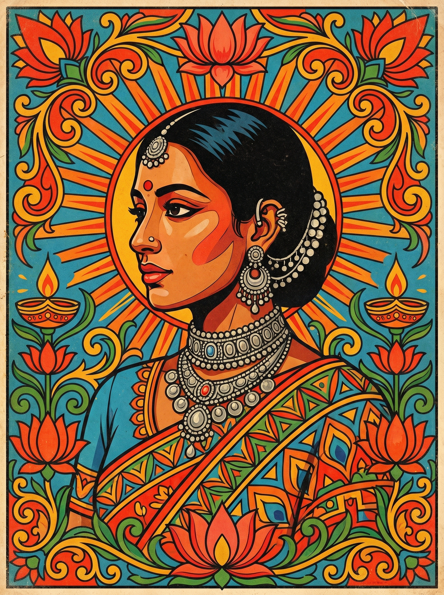 Teal Jewel Indian Woman (80 Colors)