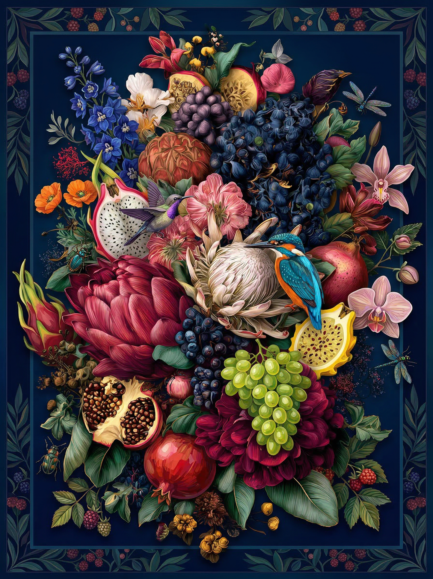 Tropical Fruit Kingfisher Art (80 Colors)