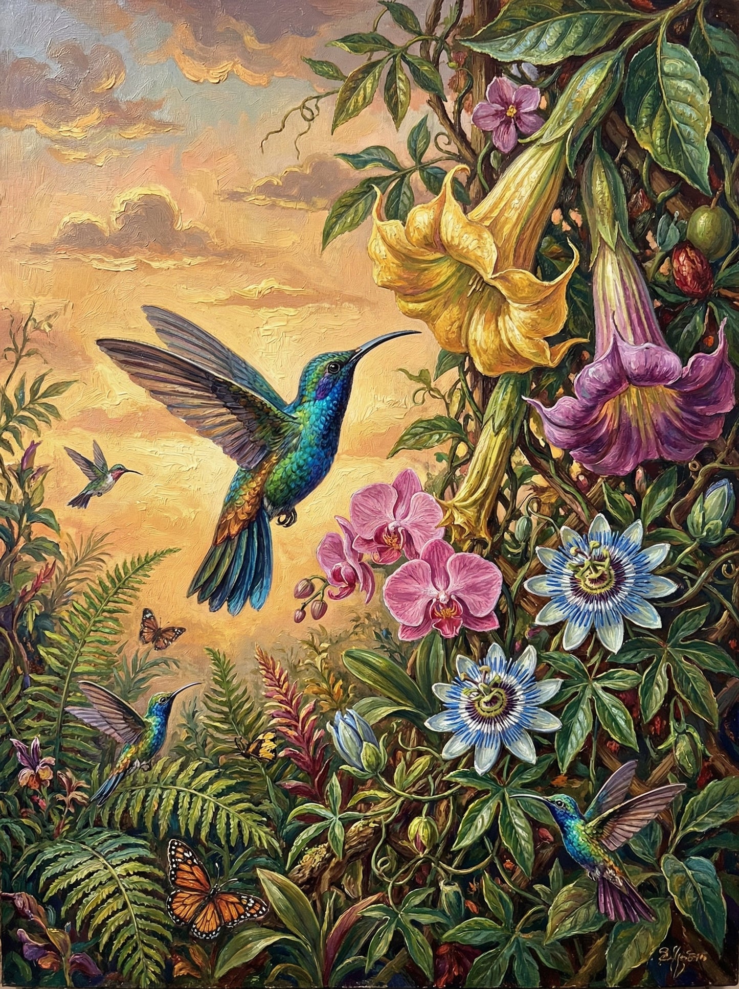 Tropical Hummingbird Sunset (120 Colors)
