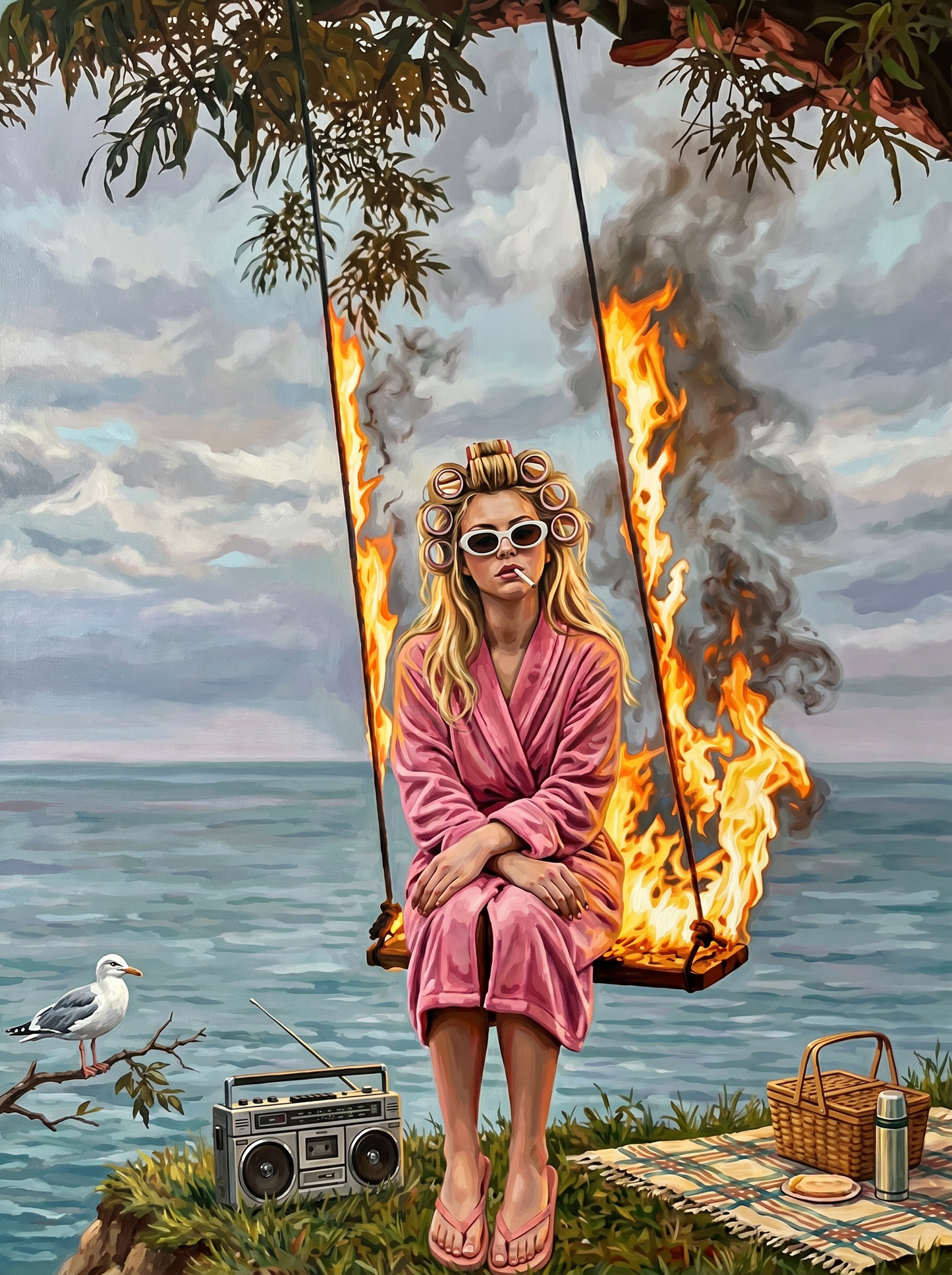Unbothered Seaside Burning Swing