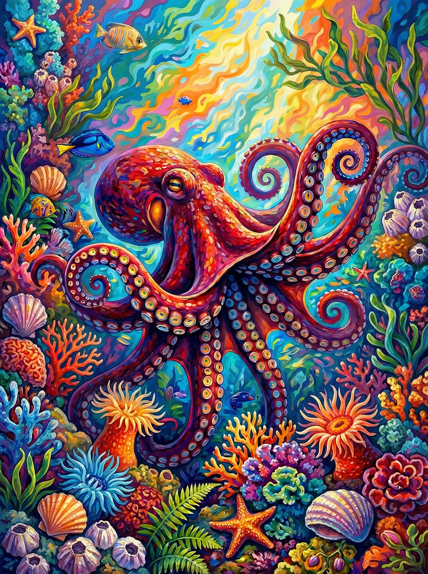 Vibrant Ocean Octopus (120 Colors)