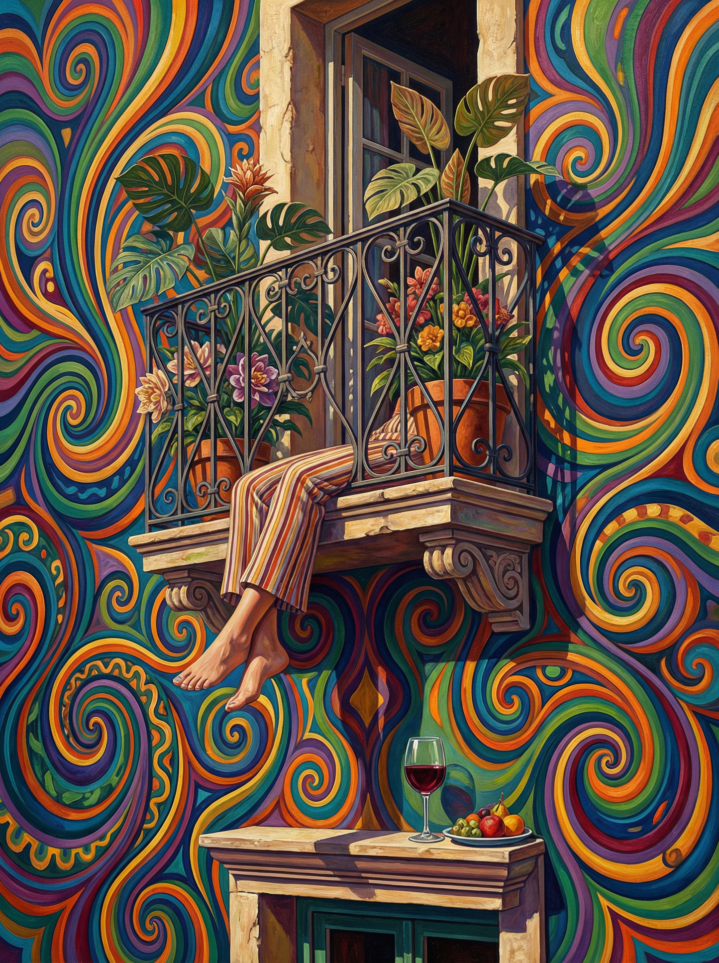 Wavy Window Seated Figure (80 Colors)