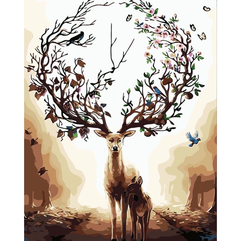Deer Diy Paint By Numbers Kits WM-705 - NEEDLEWORK KITS
