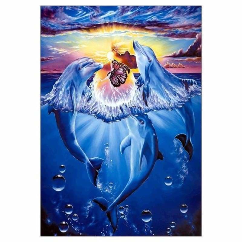 Dolphin Diy Paint By Numbers Kits VM00005 - NEEDLEWORK KITS