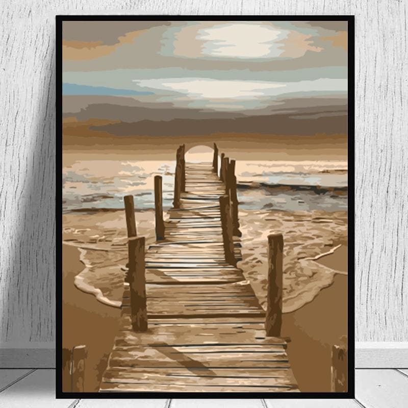 Landscape Bridge Beach Summer DIY Paint By Numbers Kits
