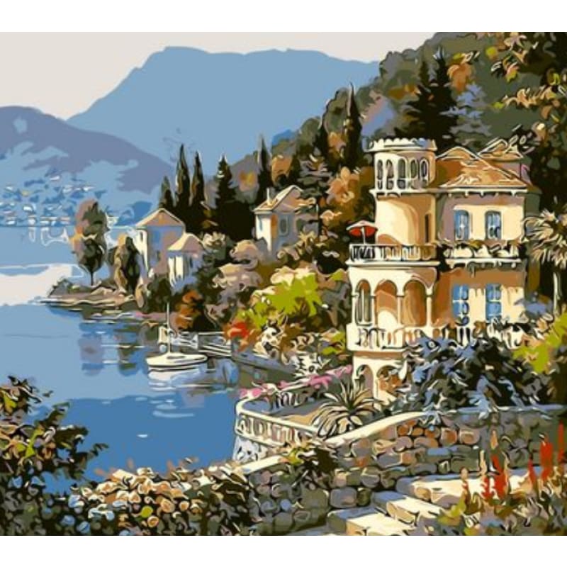 Landscape Seaside Town Diy Paint By Numbers Kits ZXQ016 Landscape Seaside Town Diy Paint By Numbers Kits ZXQ016