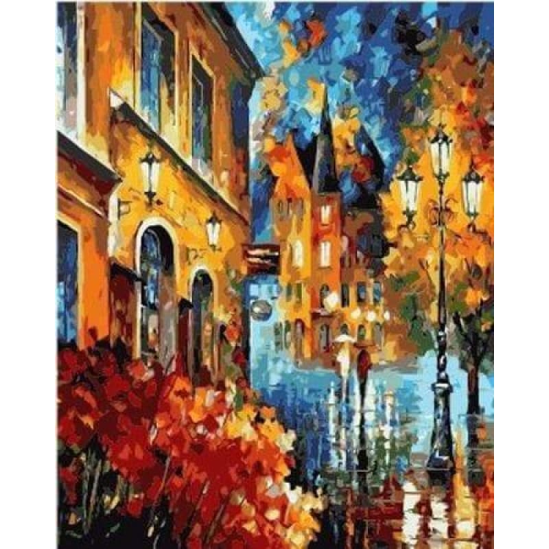 雑誌で紹介された Numbers By Paint Diy Street Landscape Kits Adult – ZXB936-23 その他