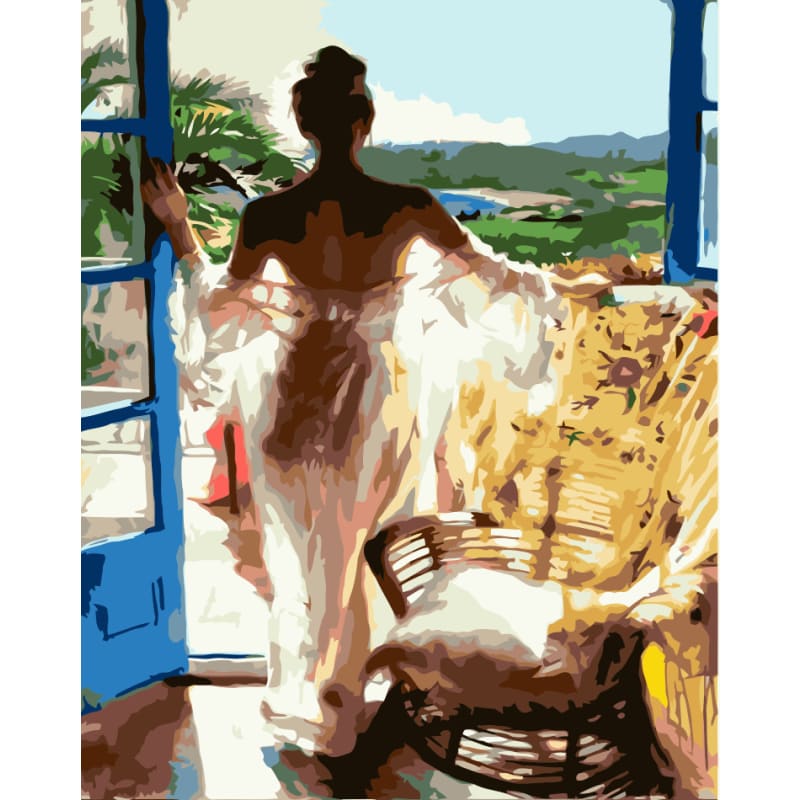 Portrait Woman Diy Paint By Numbers Kits WM-111 - NEEDLEWORK KITS